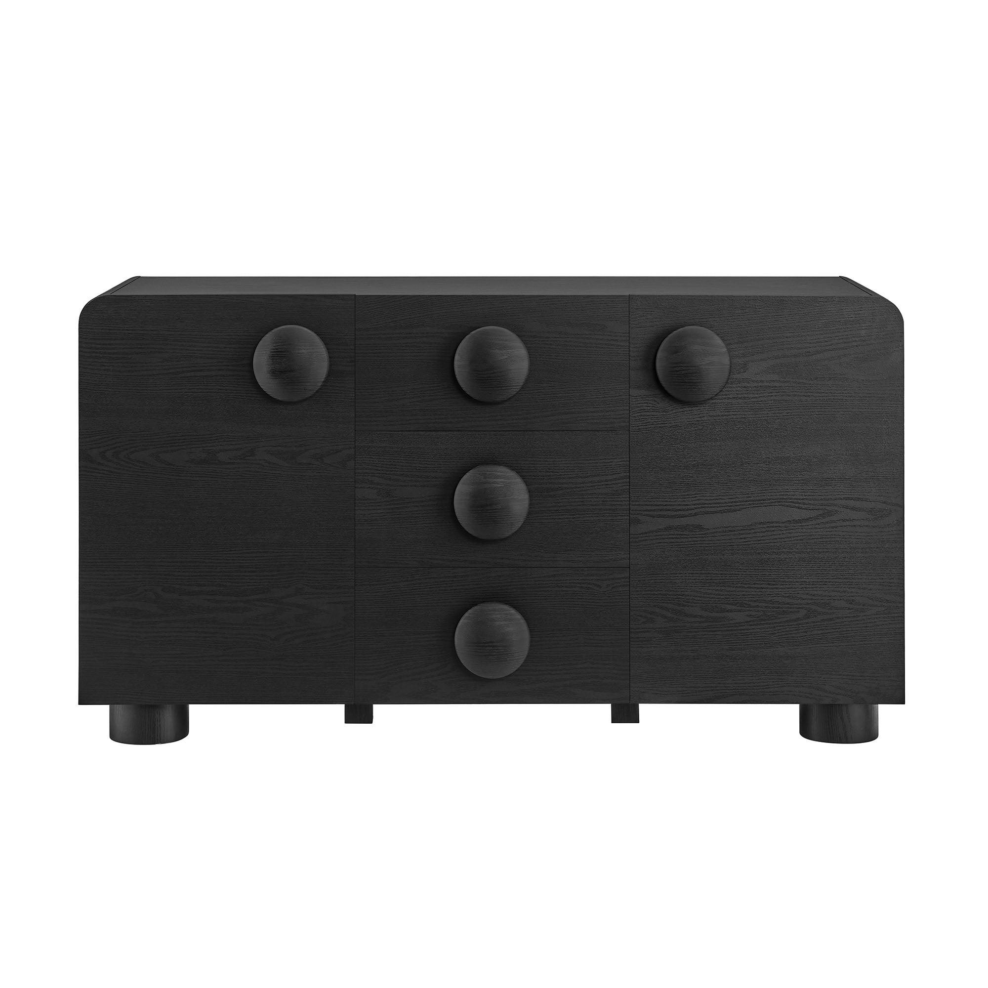 Sonnet 57" Sideboard Storage Cabinet, Black