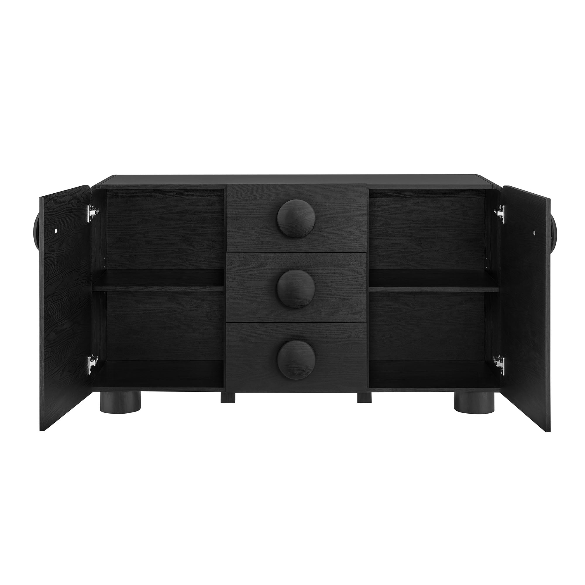 Sonnet 57" Sideboard Storage Cabinet, Black