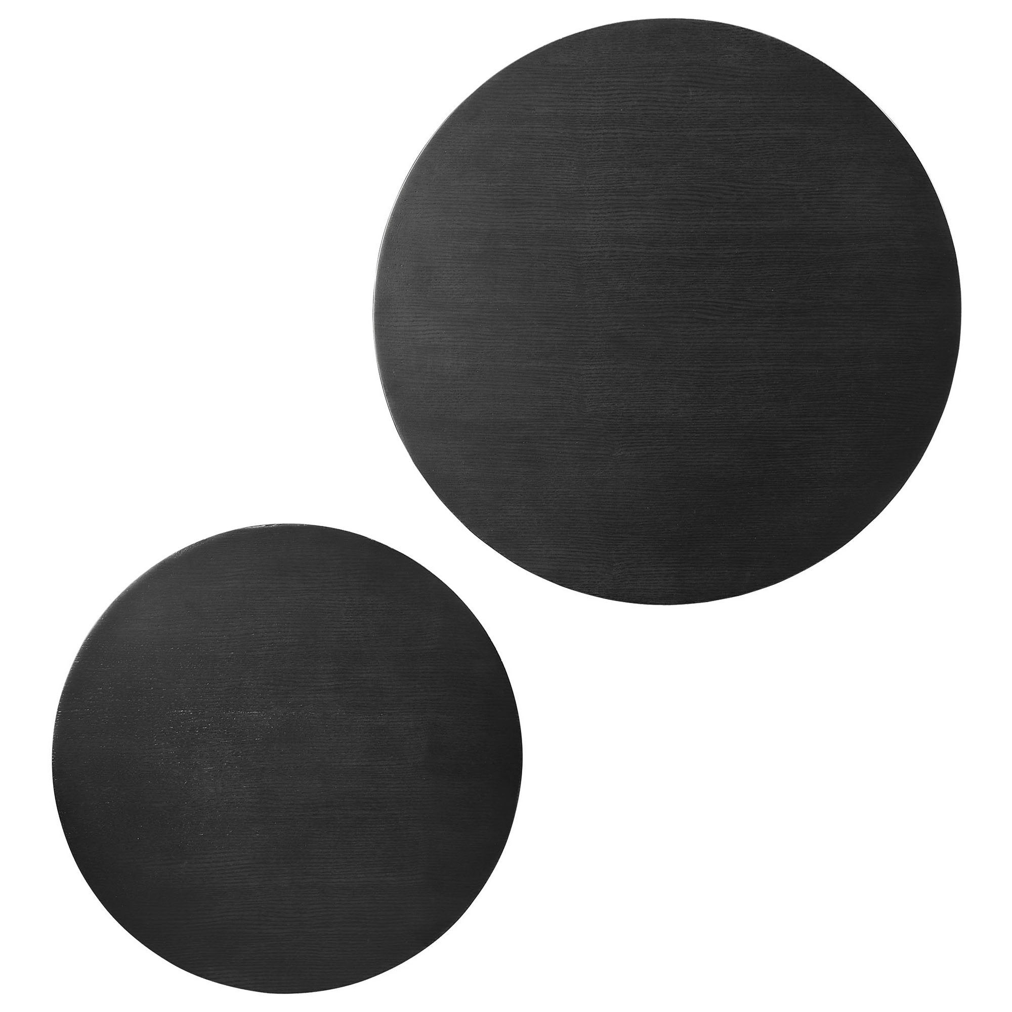 Amani Round Nesting Coffee Tables Set of 2, Black