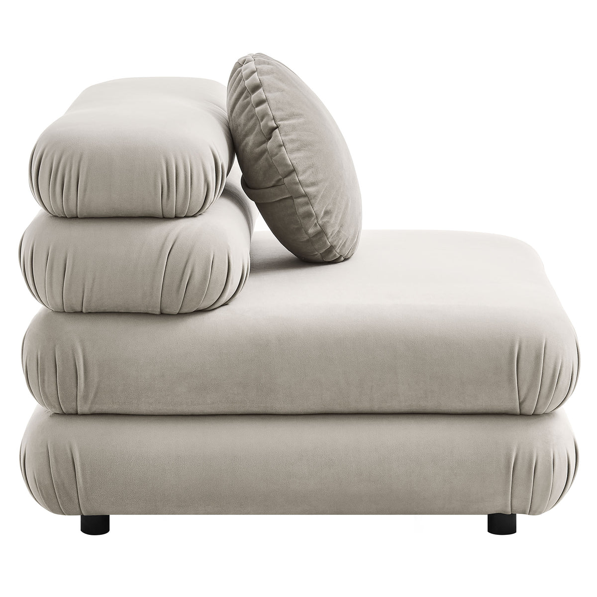 Jubilee 5-Piece Modular Performance Velvet Sectional Sofa, Almond