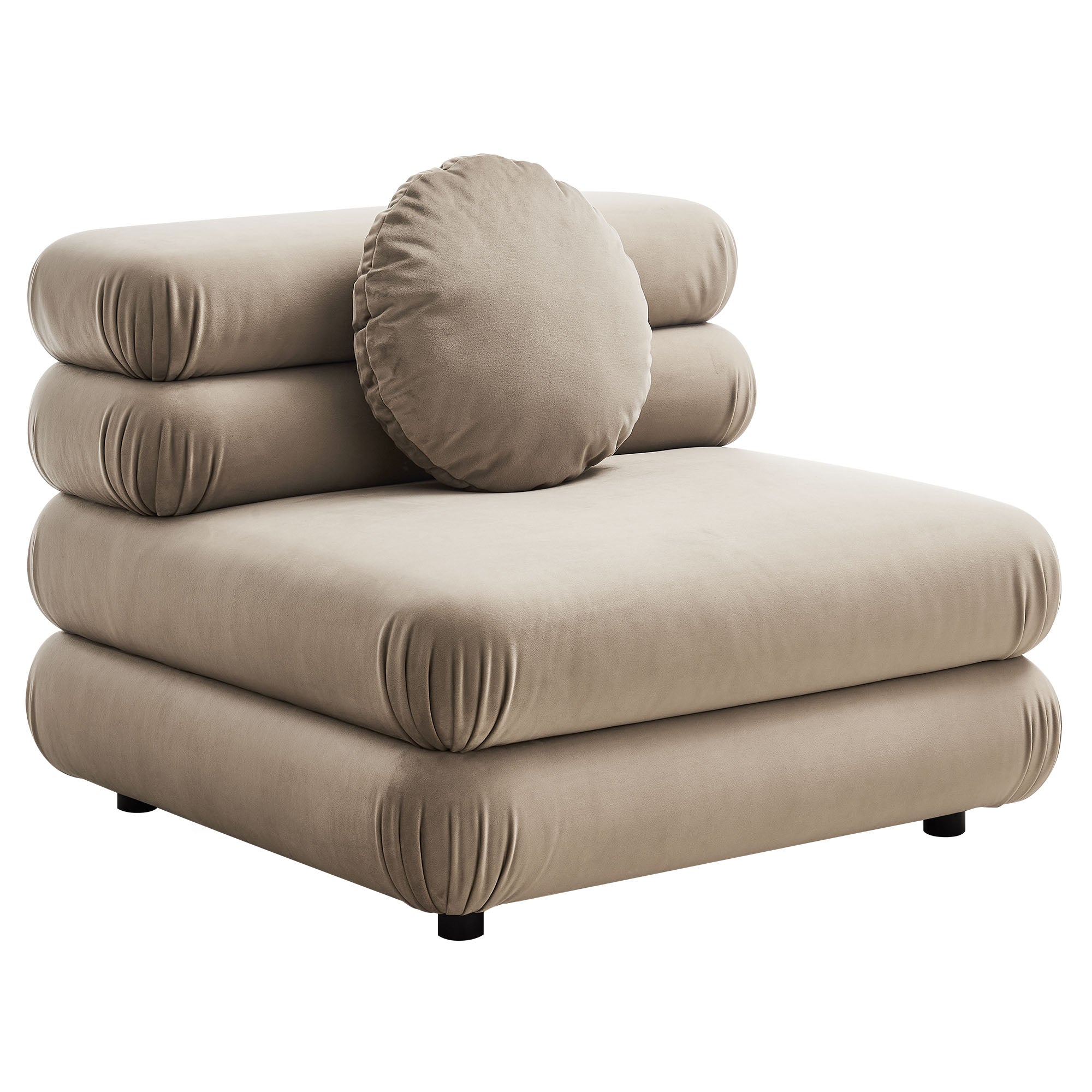 Jubilee Modular Performance Velvet Armless Chair, Taupe