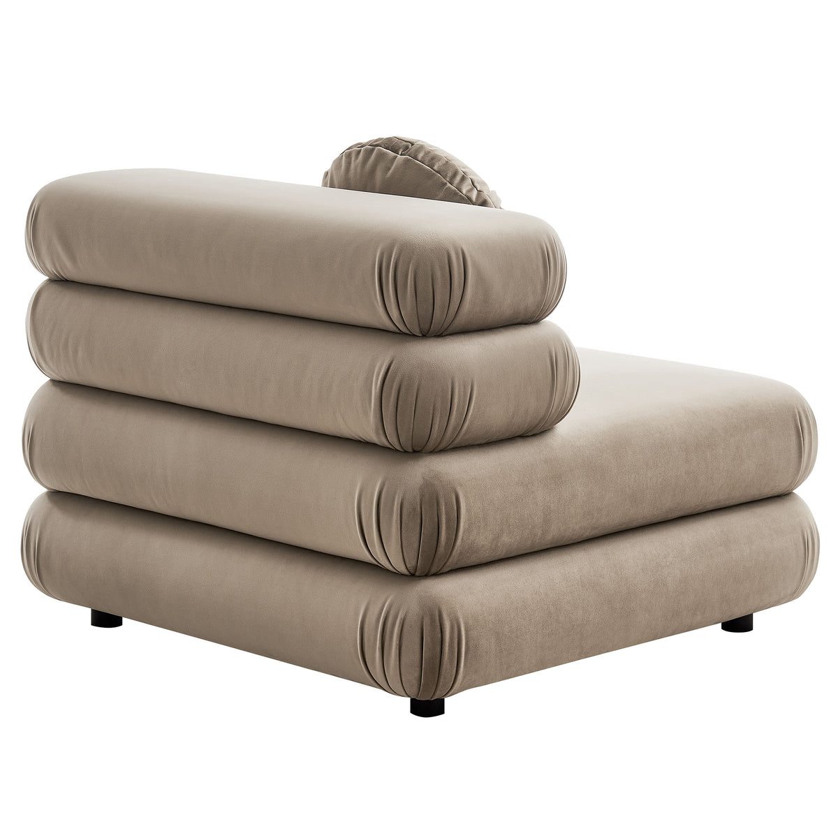 Jubilee Modular Performance Velvet Armless Chair, Taupe