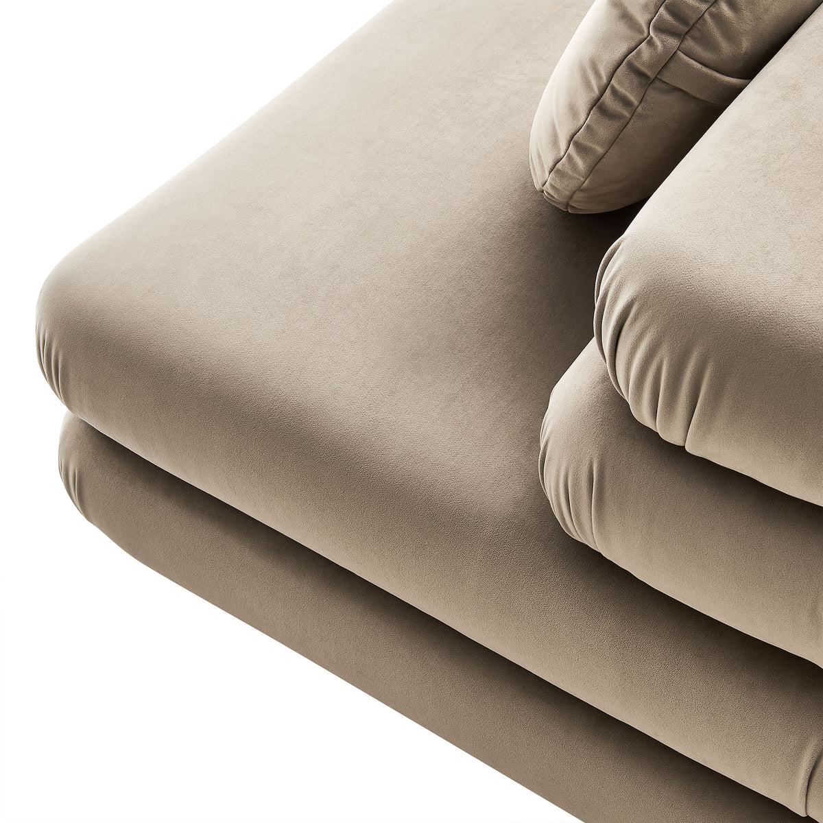 Jubilee Modular Performance Velvet Armless Chair, Taupe