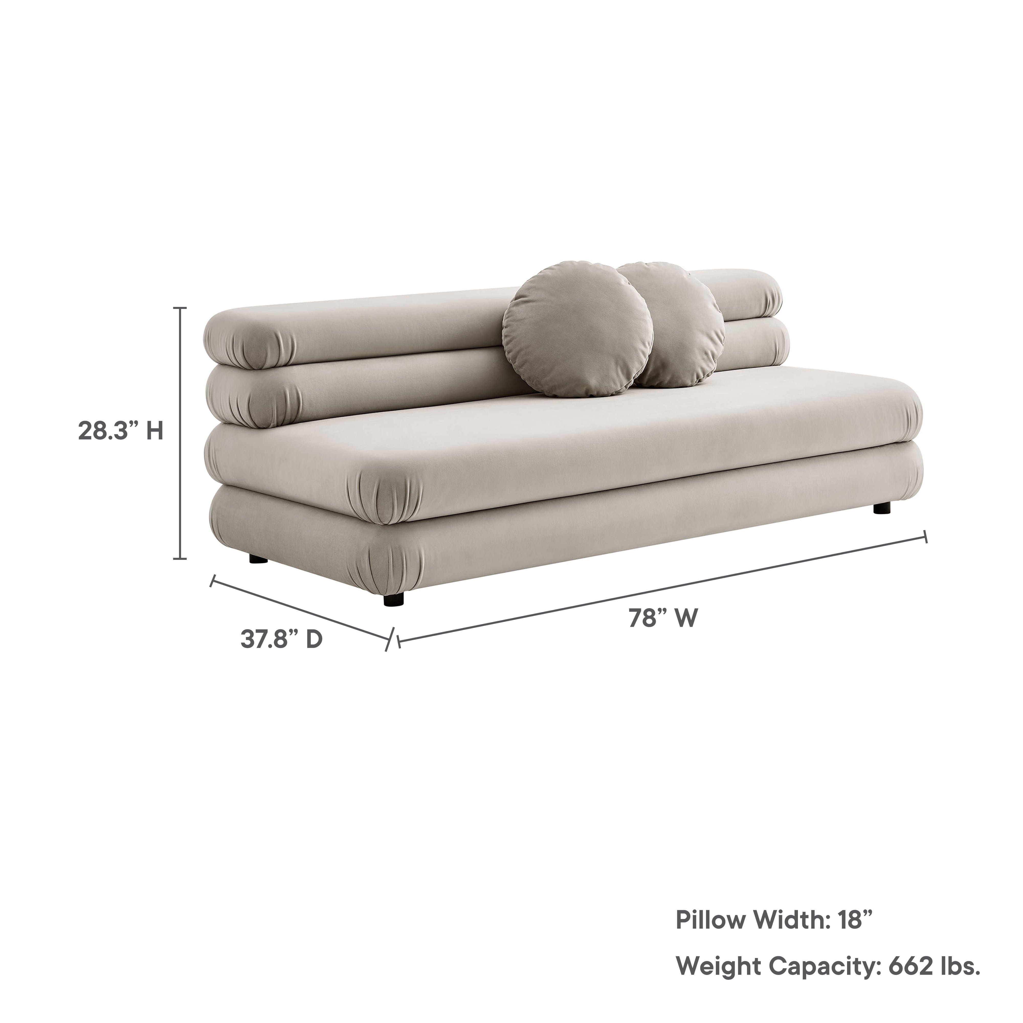 Jubilee Modular Performance Velvet Armless Loveseat, Almond