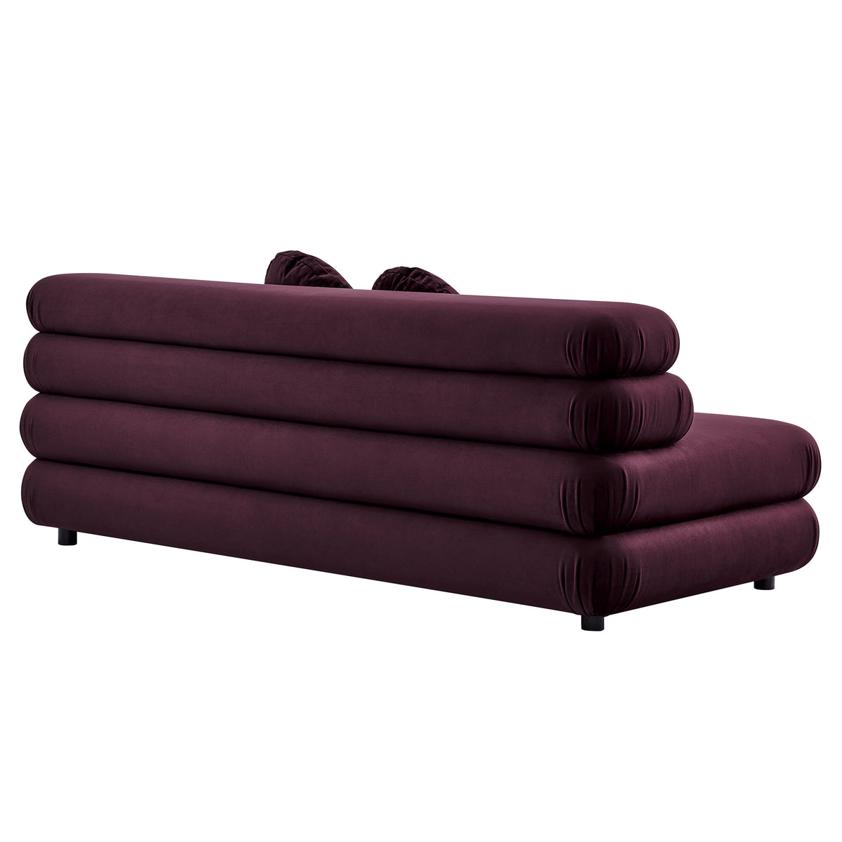 Jubilee Modular Performance Velvet Armless Loveseat, Mulberry