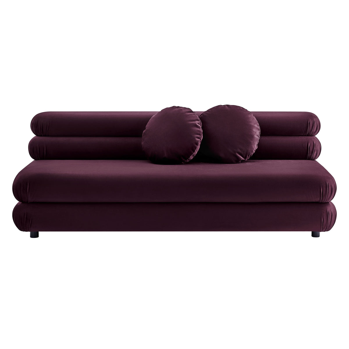 Jubilee Modular Performance Velvet Armless Loveseat, Mulberry