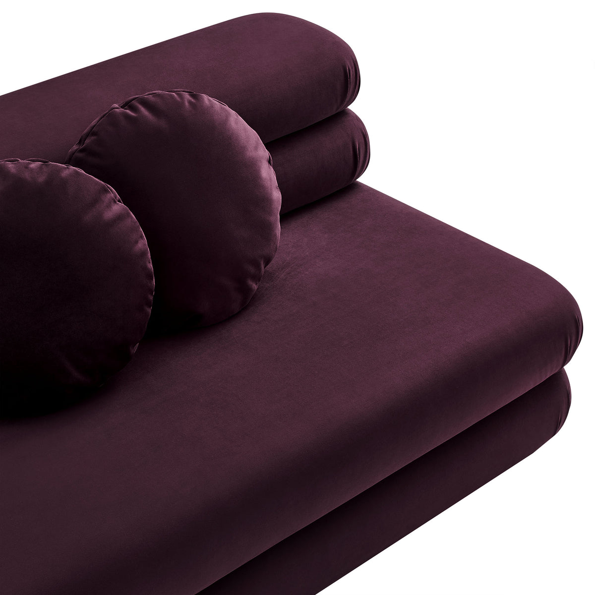 Jubilee Modular Performance Velvet Armless Loveseat, Mulberry