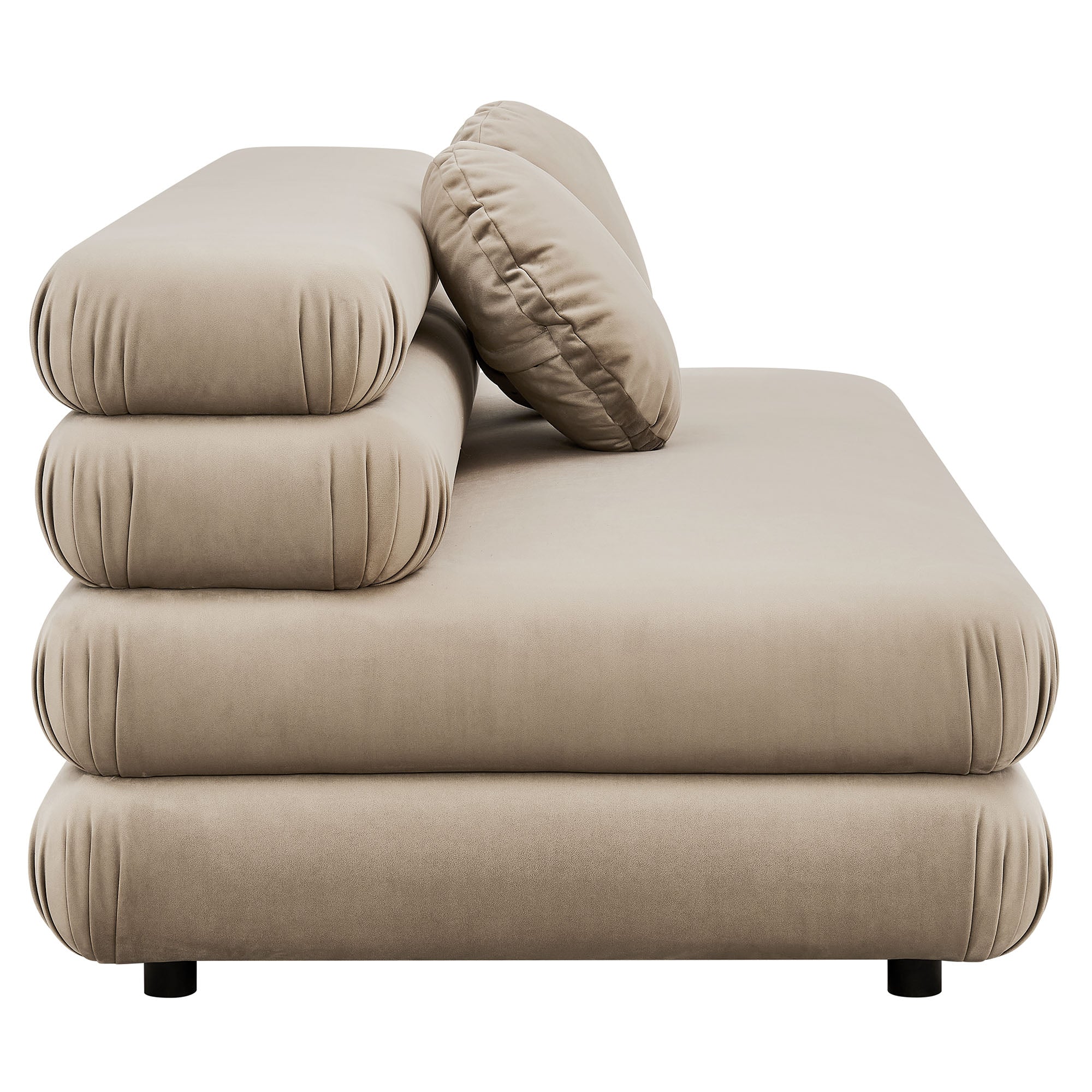 Jubilee Modular Performance Velvet Armless Loveseat, Taupe