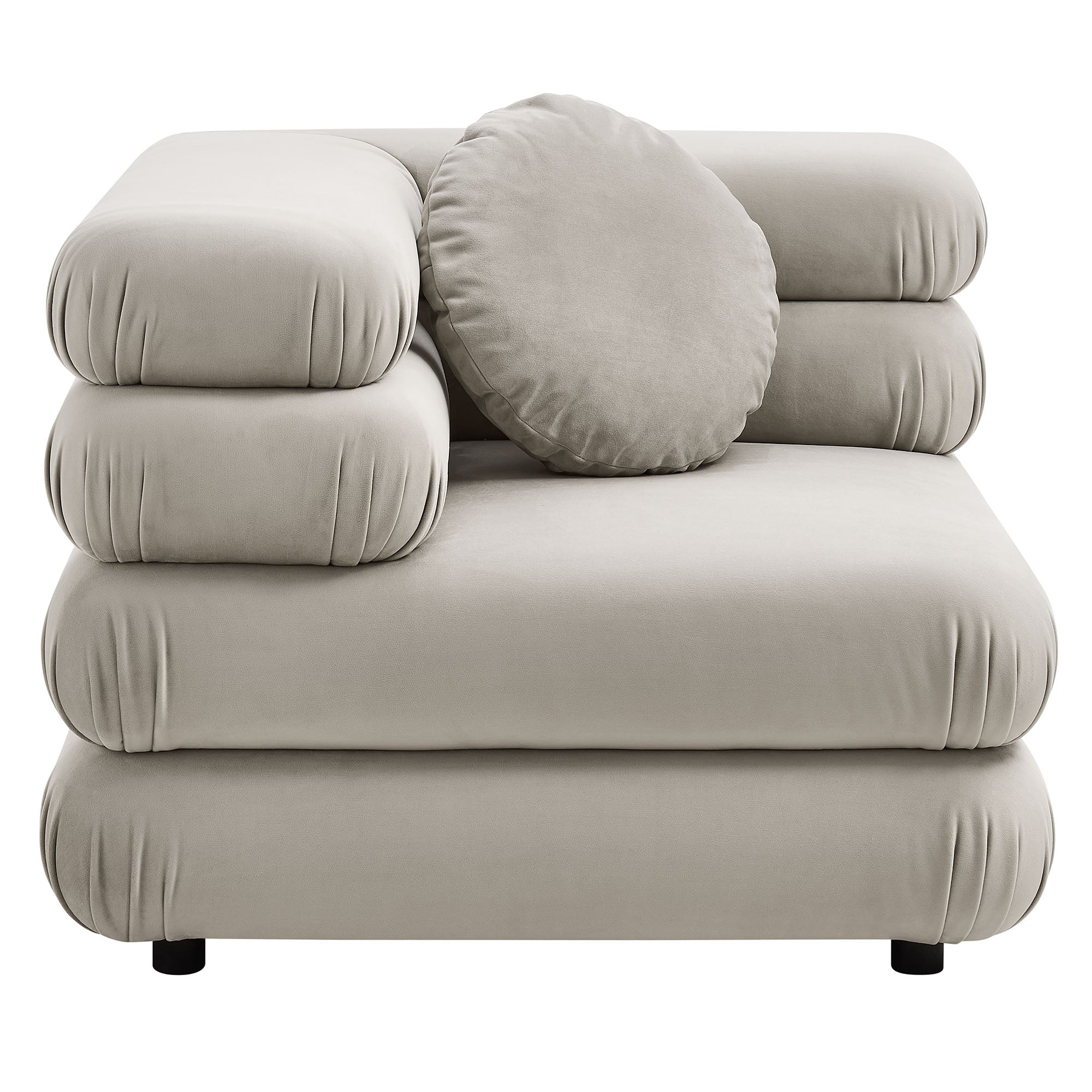 Jubilee 4-Piece Modular Performance Velvet Sectional Sofa, Almond