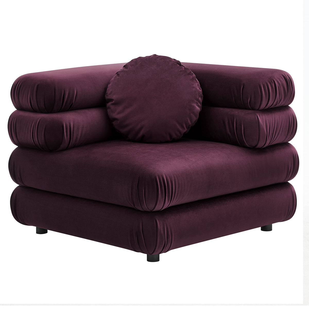 Jubilee 5-Piece Modular Performance Velvet Sectional Sofa, Mulberry