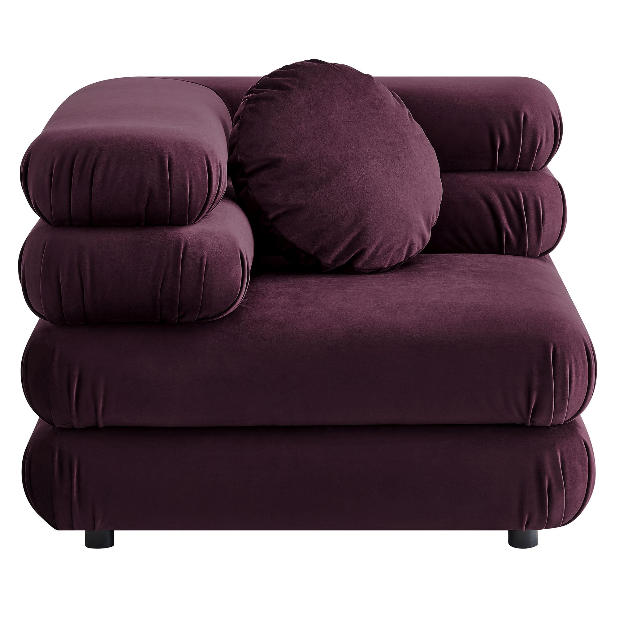 Jubilee 4-Piece Modular Performance Velvet Sectional Sofa, Mulberry