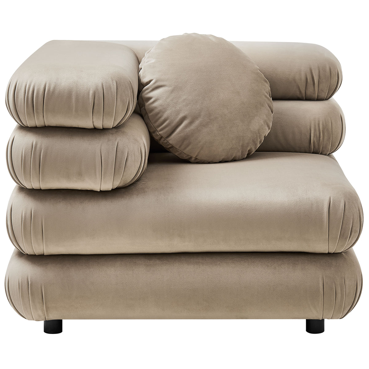 Jubilee 3-Piece Modular Performance Velvet Sectional Sofa, Taupe