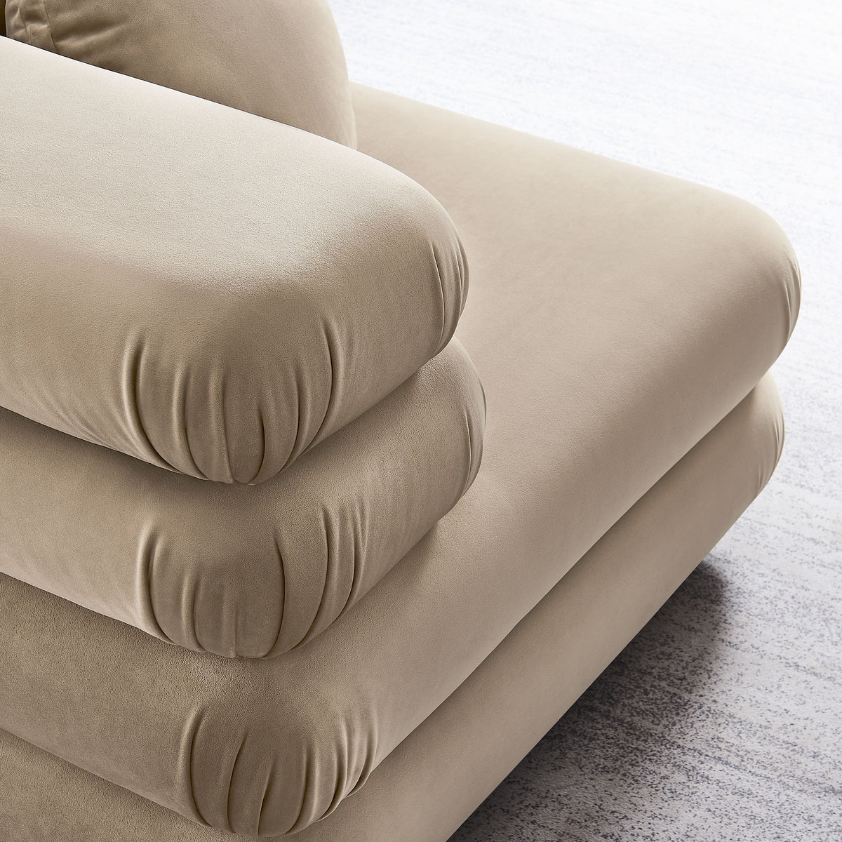 Jubilee Modular Performance Velvet Corner Chair, Taupe