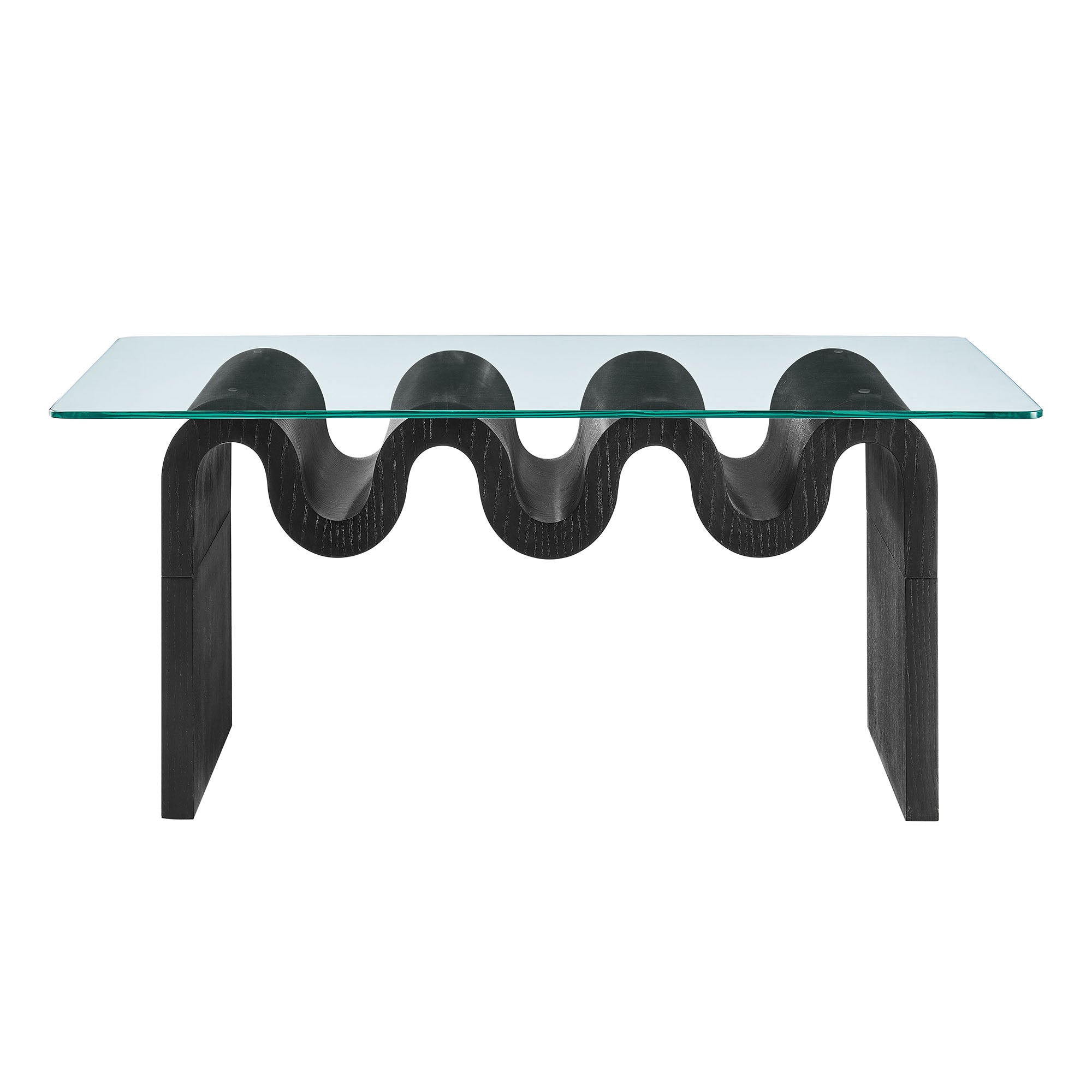 Ondine Glass Top Coffee Table, Black