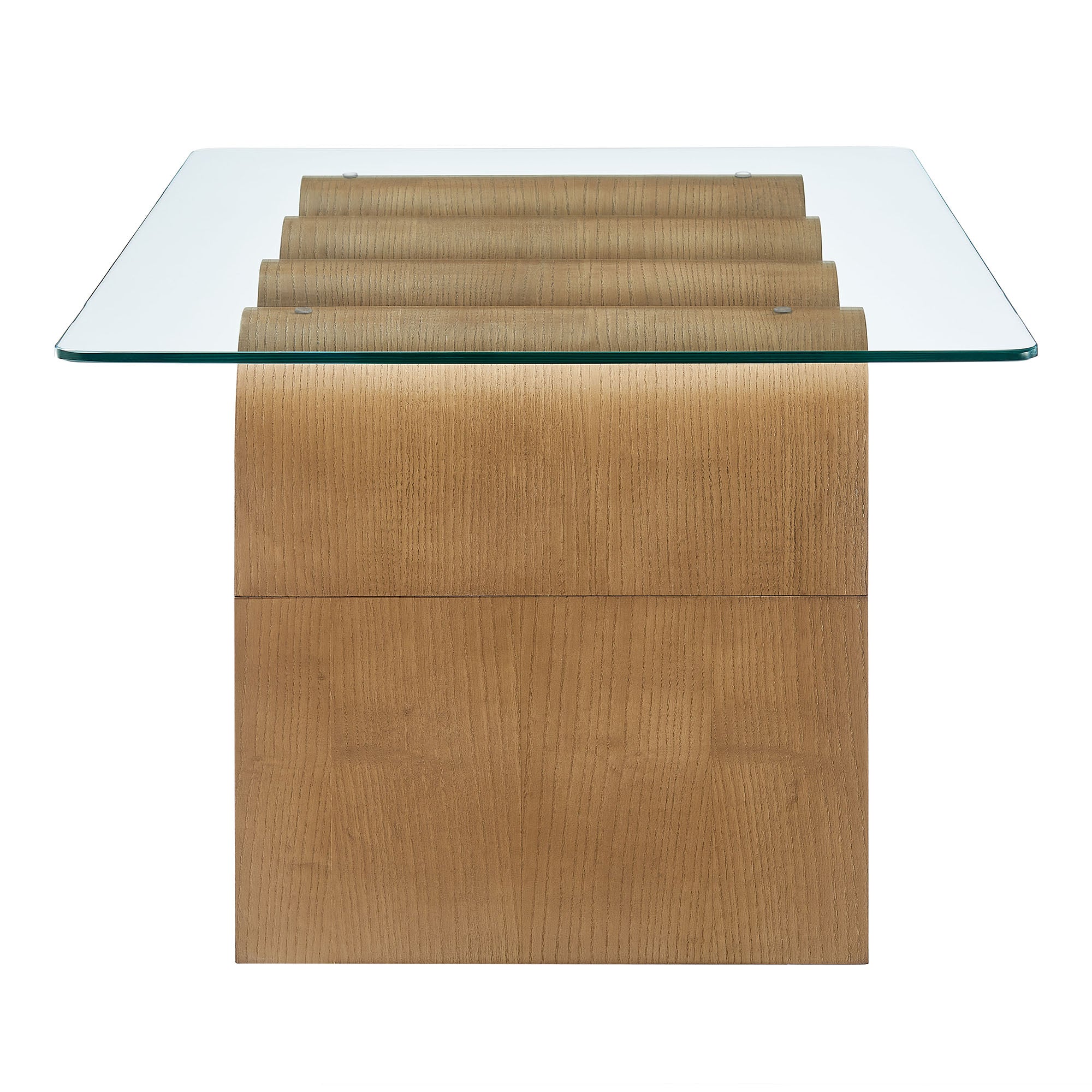 Ondine Glass Top Coffee Table, Natural