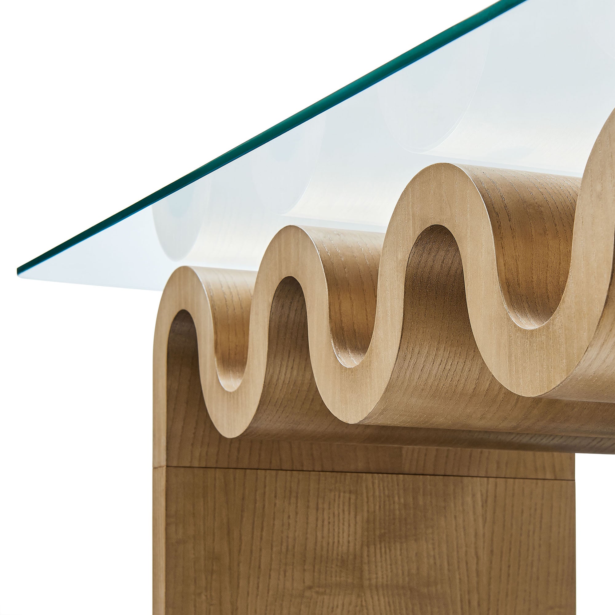 Ondine Glass Top Coffee Table, Natural