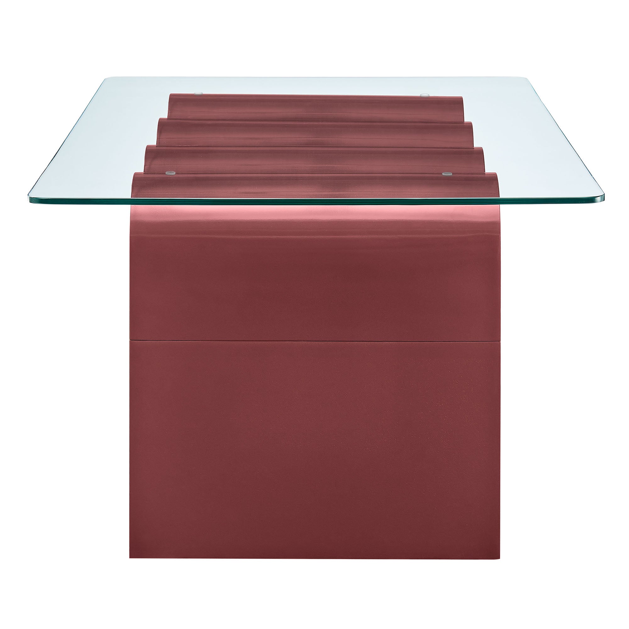 Ondine Glass Top Coffee Table, Spiced Apple