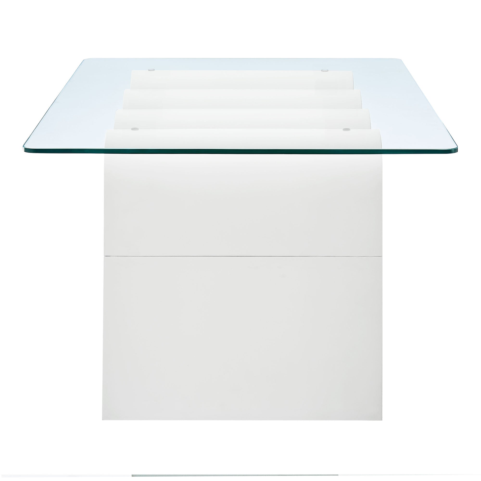Ondine Glass Top Coffee Table, White