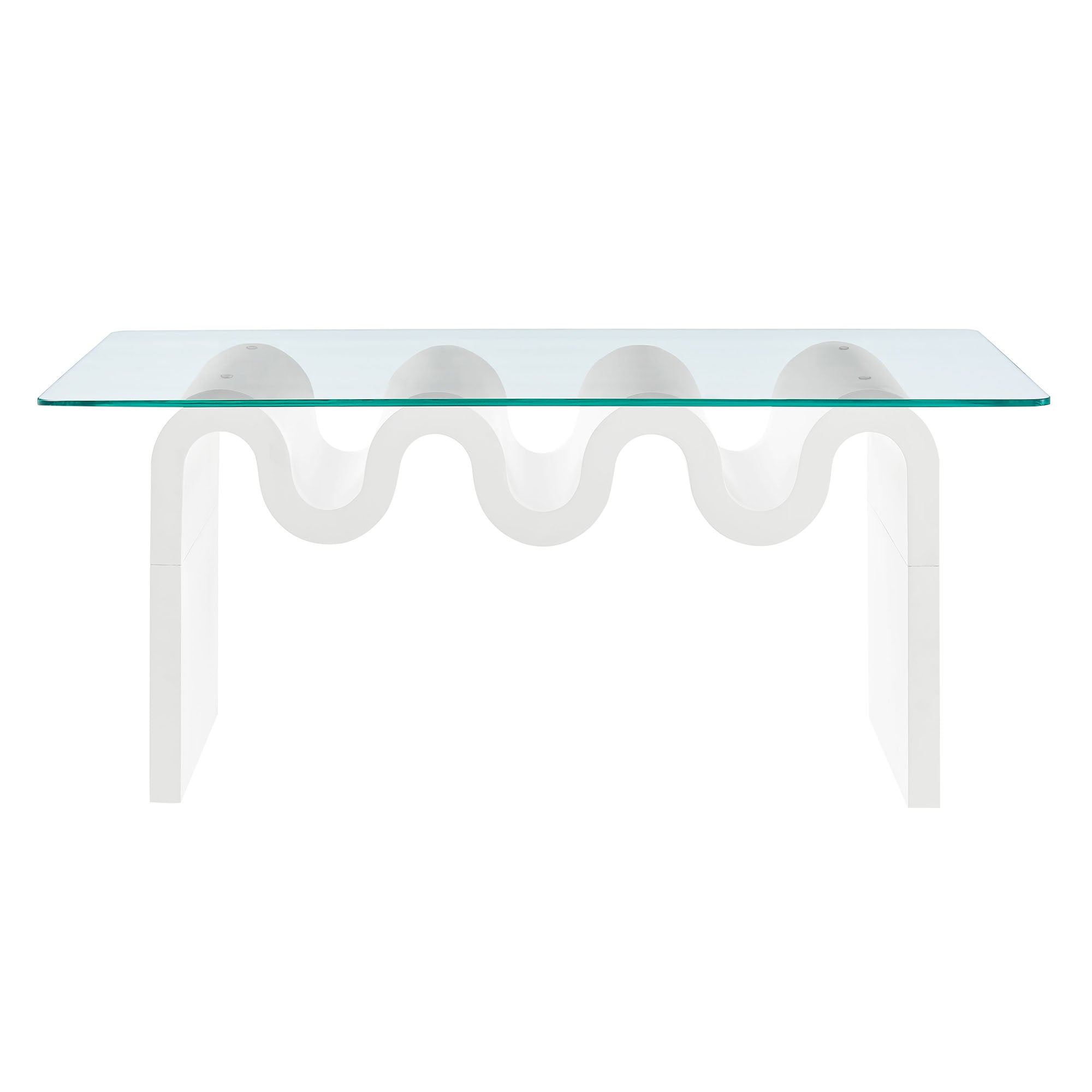 Ondine Glass Top Coffee Table, White