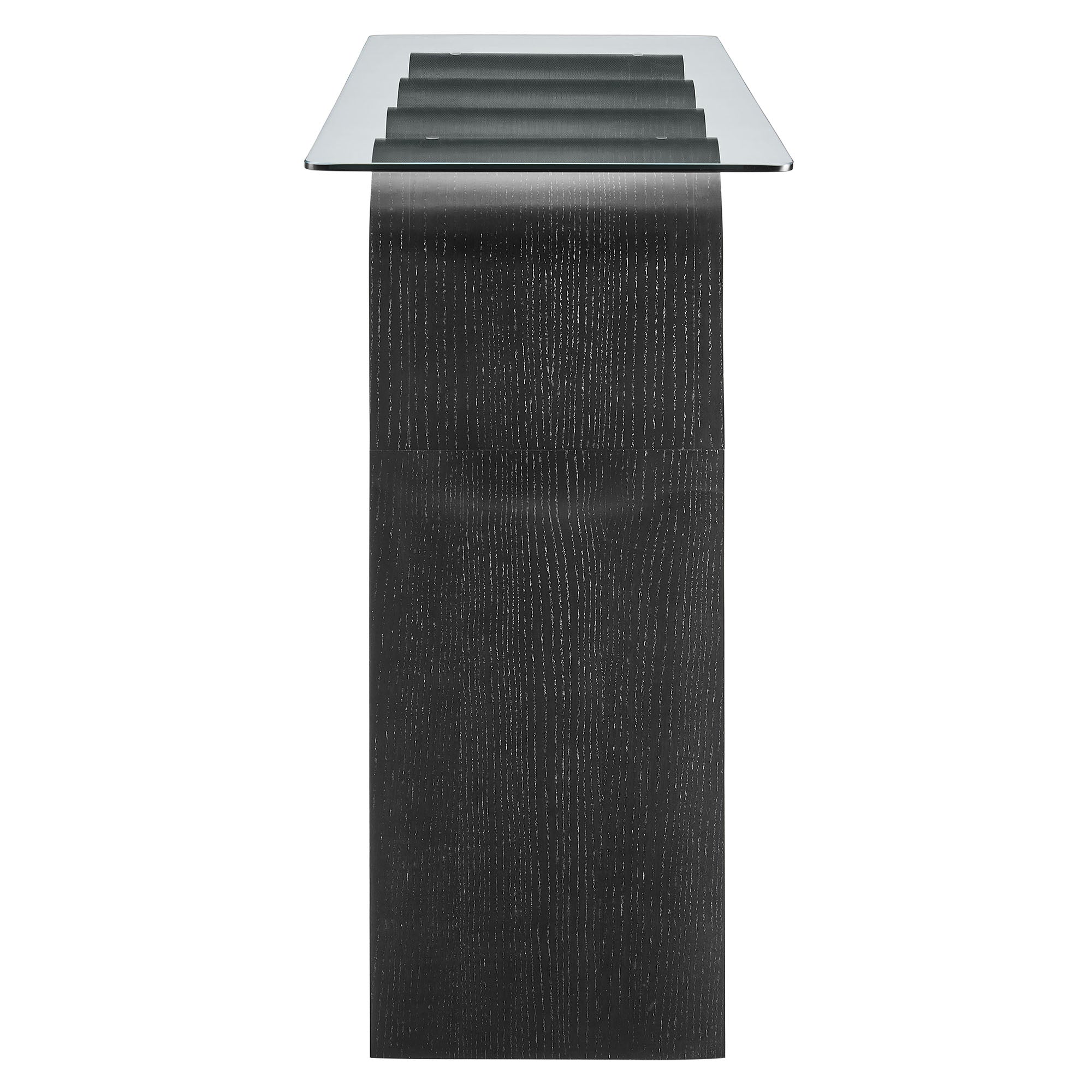 Ondine Glass Top 50" Console Table, Black