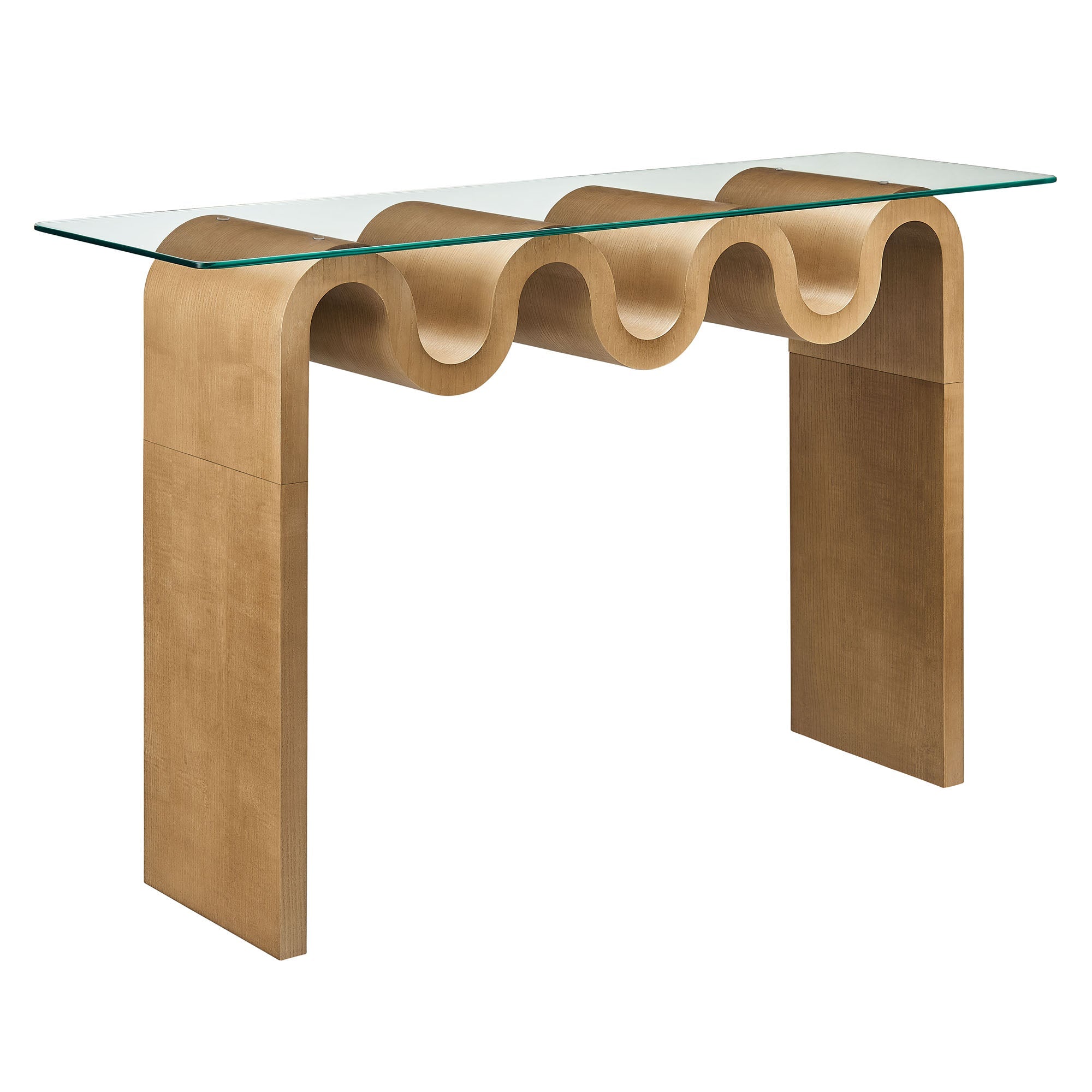 Ondine Glass Top 50" Console Table, Natural