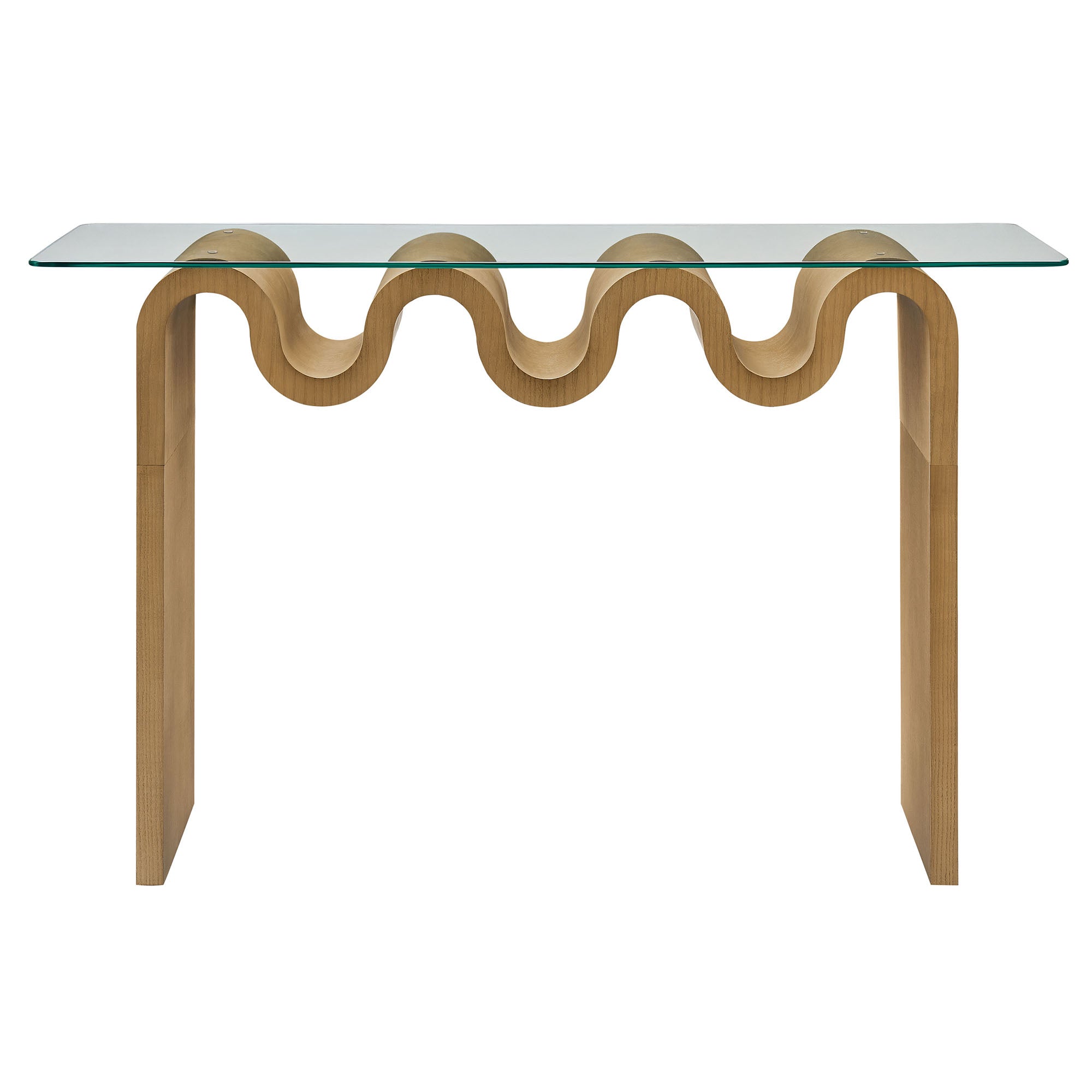 Ondine Glass Top 50" Console Table, Natural