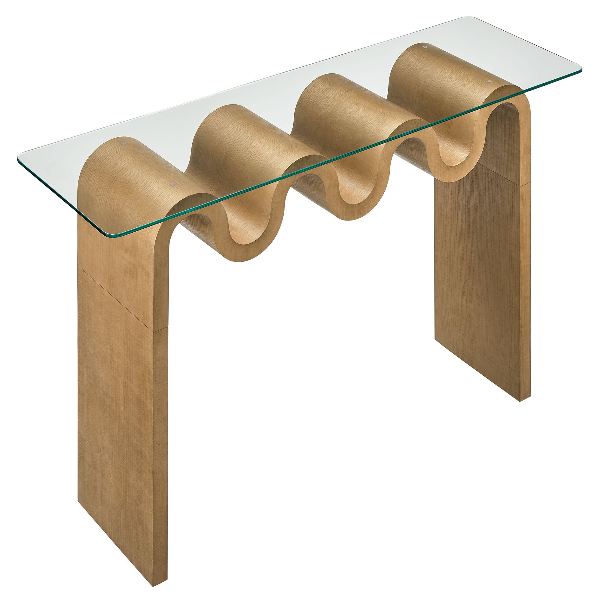 Ondine Glass Top 50" Console Table, Natural