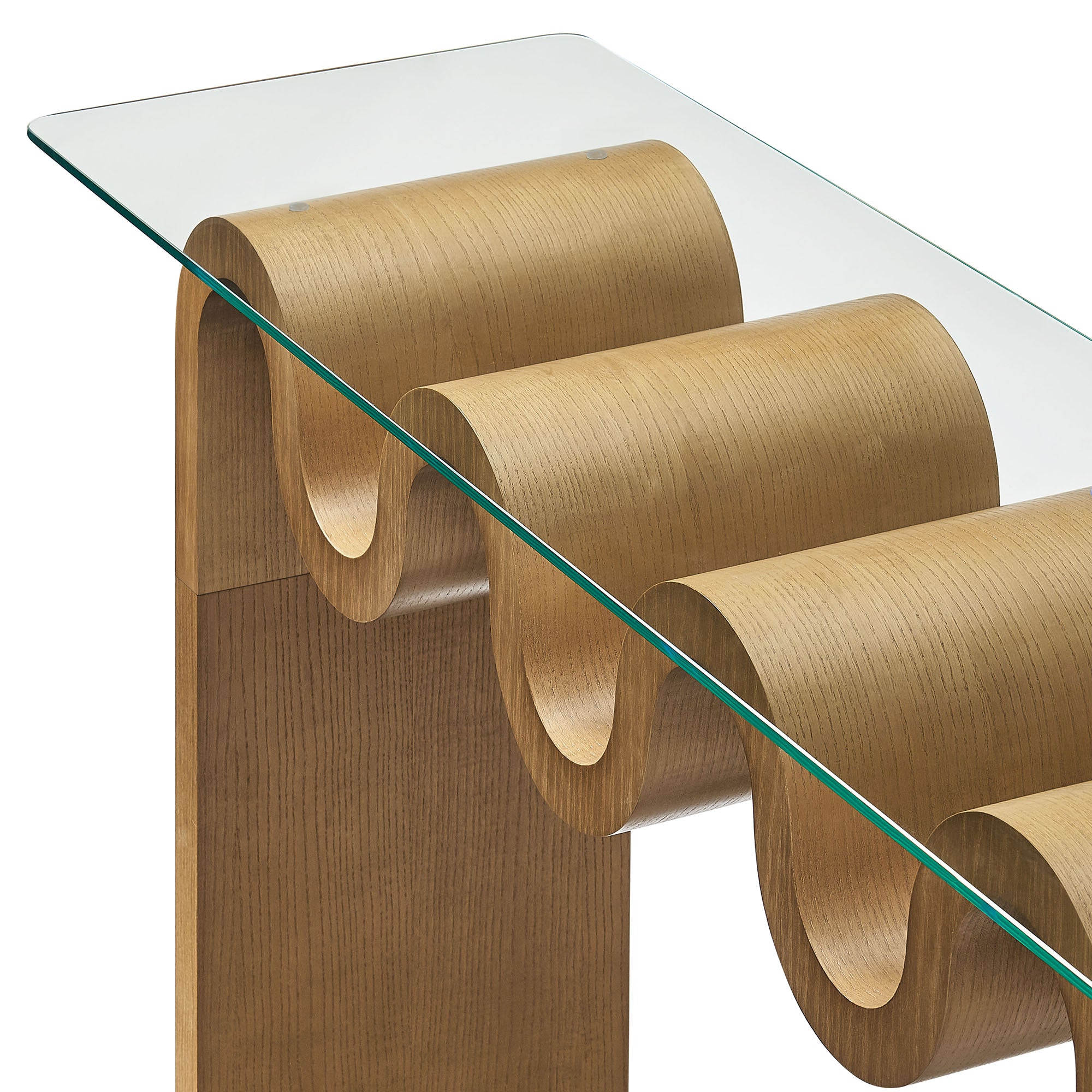 Ondine Glass Top 50" Console Table, Natural