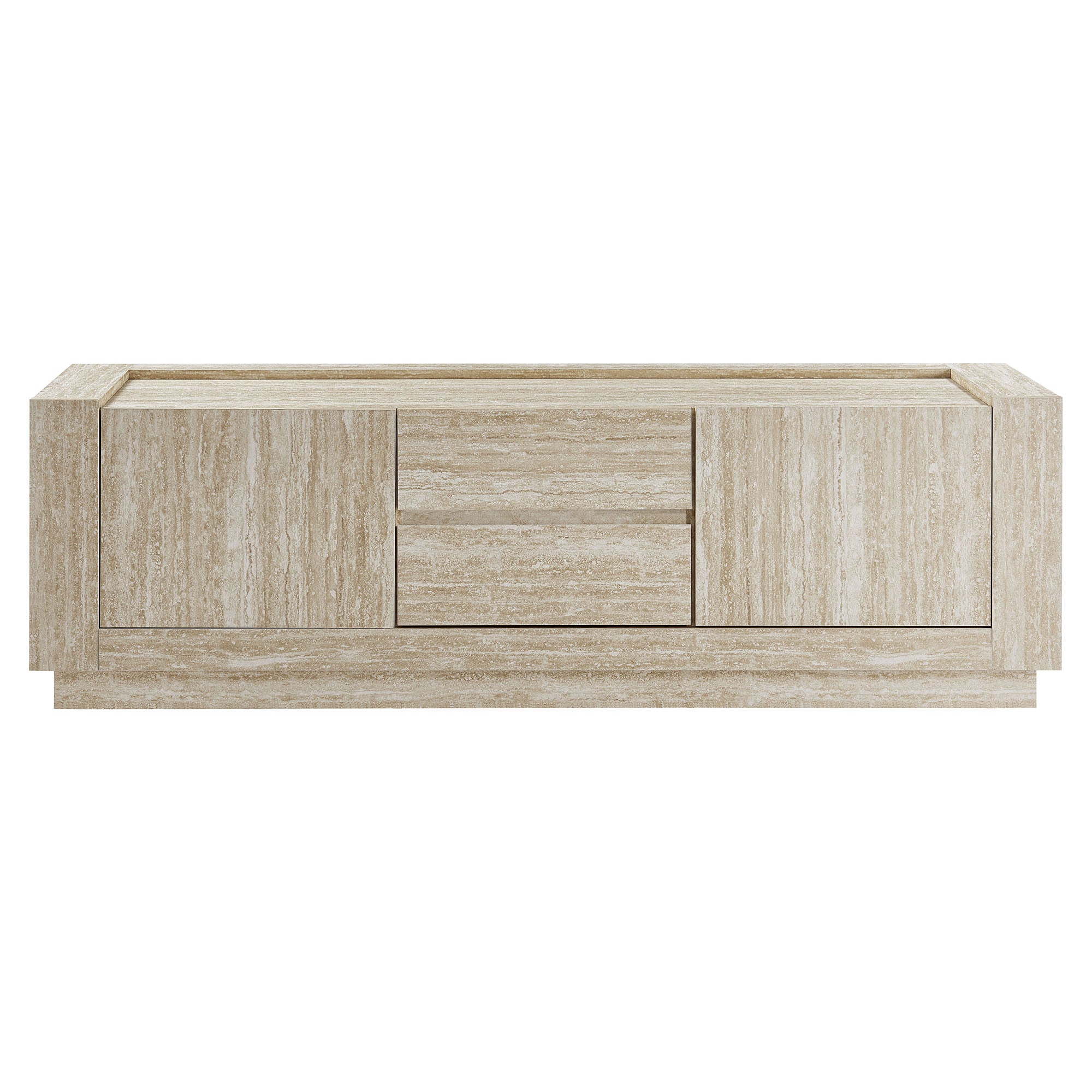 Hollis 59" Travertine TV Stand, Travertine