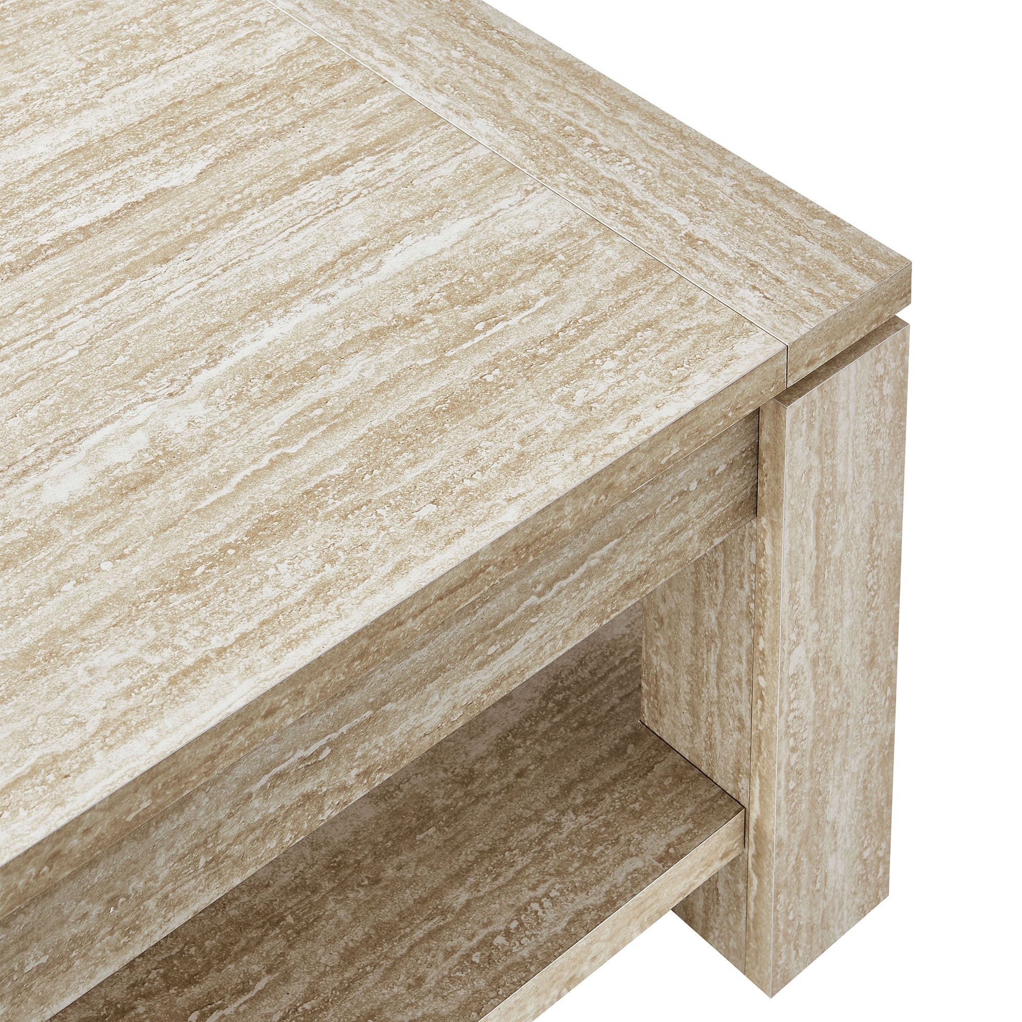 Hollis Travertine Coffee Table, Travertine