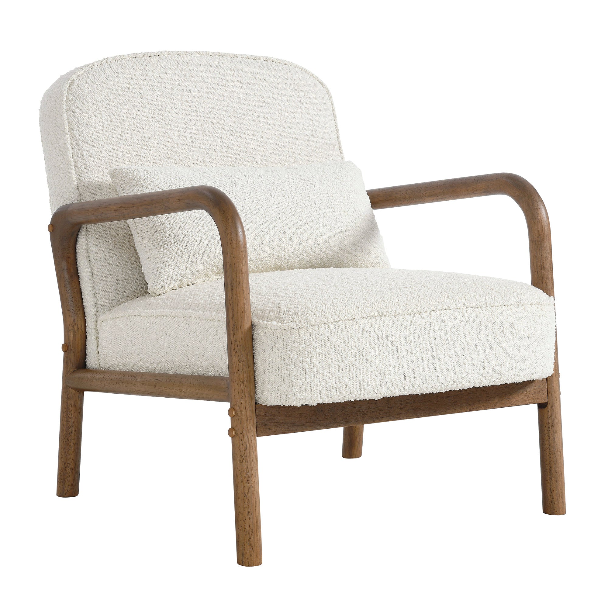 Charlie Boucle Upholstered Armchair, Ivory