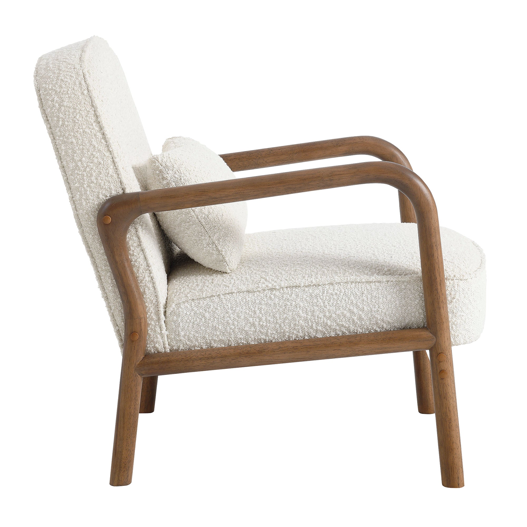 Charlie Boucle Upholstered Armchair, Ivory