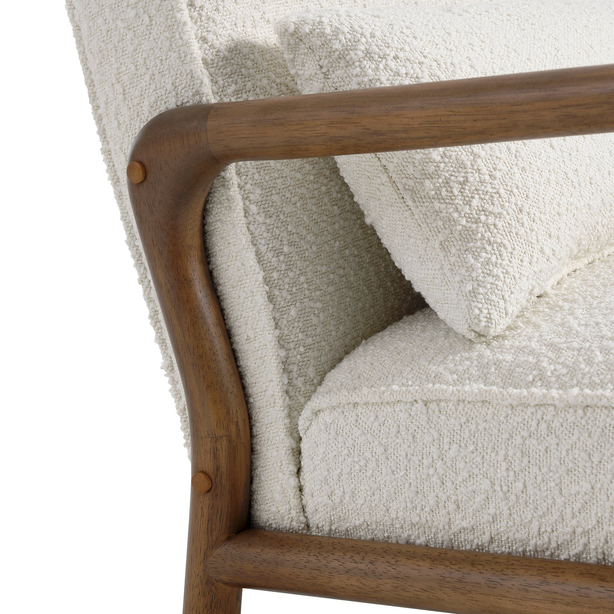 Charlie Boucle Upholstered Armchair, Ivory
