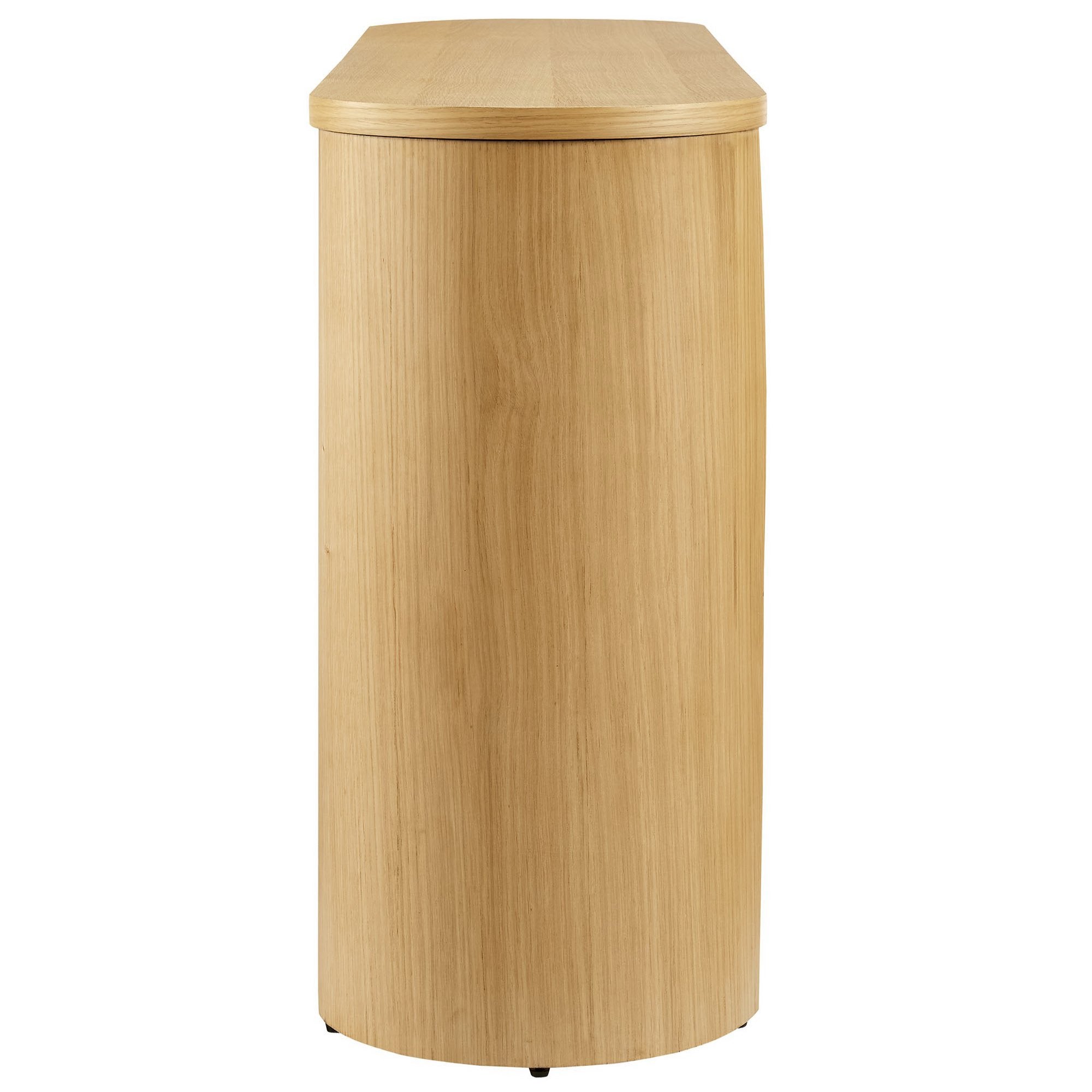 Aspect Oval Wood Entryway Console Table, Oak