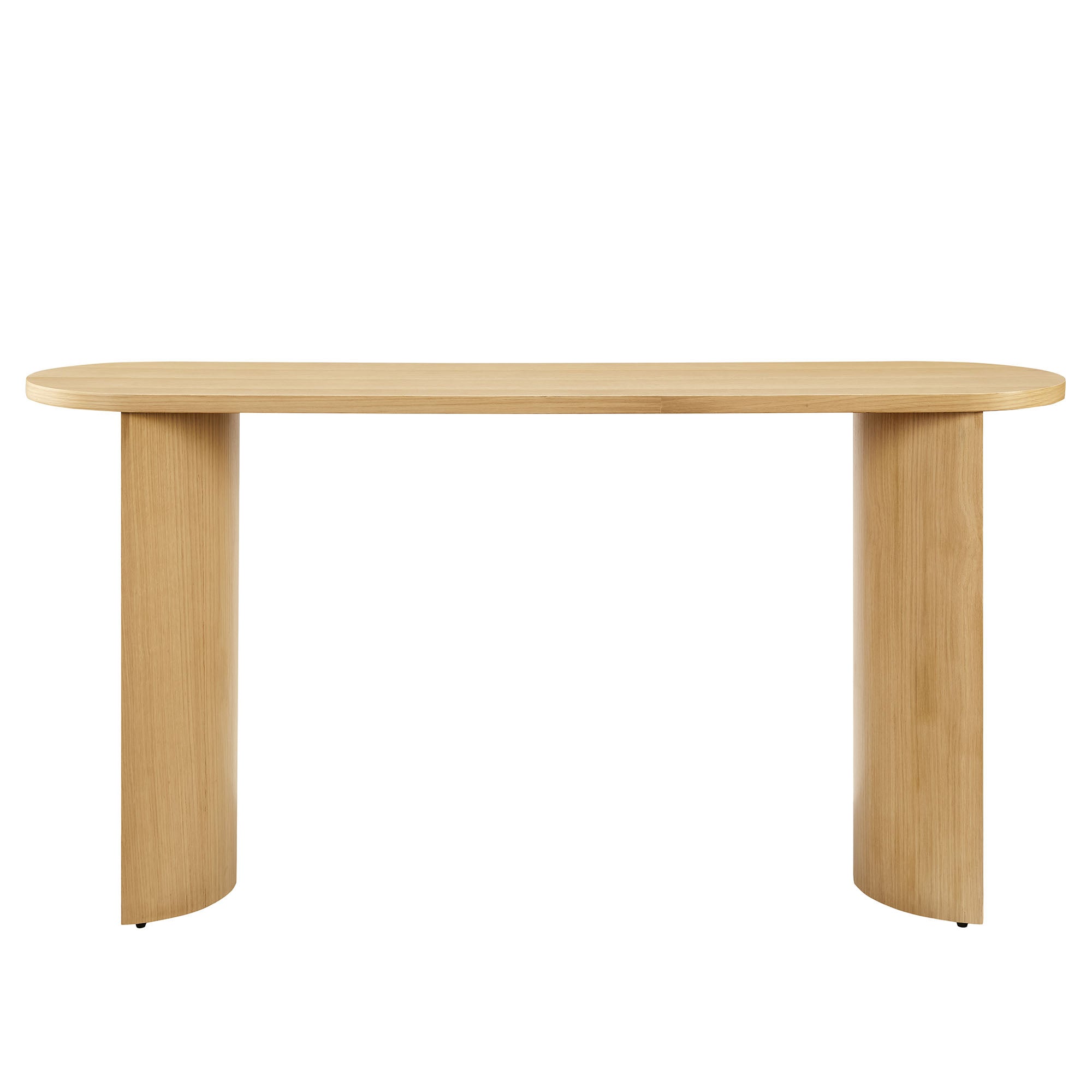 Aspect Oval Wood Entryway Console Table, Oak