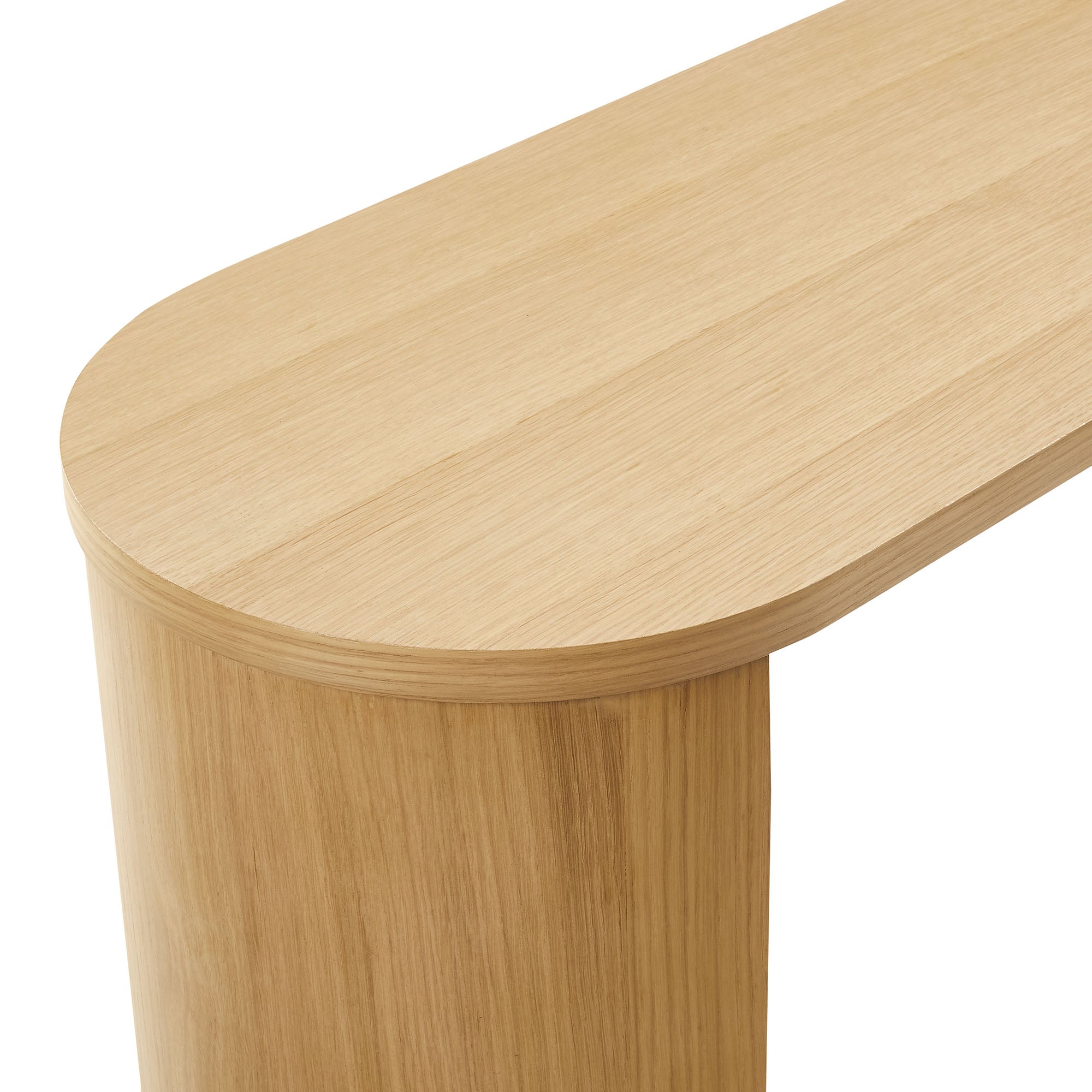 Aspect Oval Wood Entryway Console Table, Oak