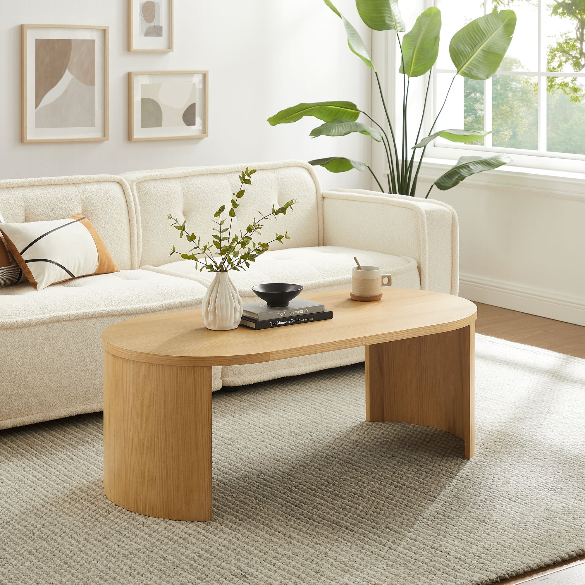 Aspect Oval Wood Coffee Table, Oak