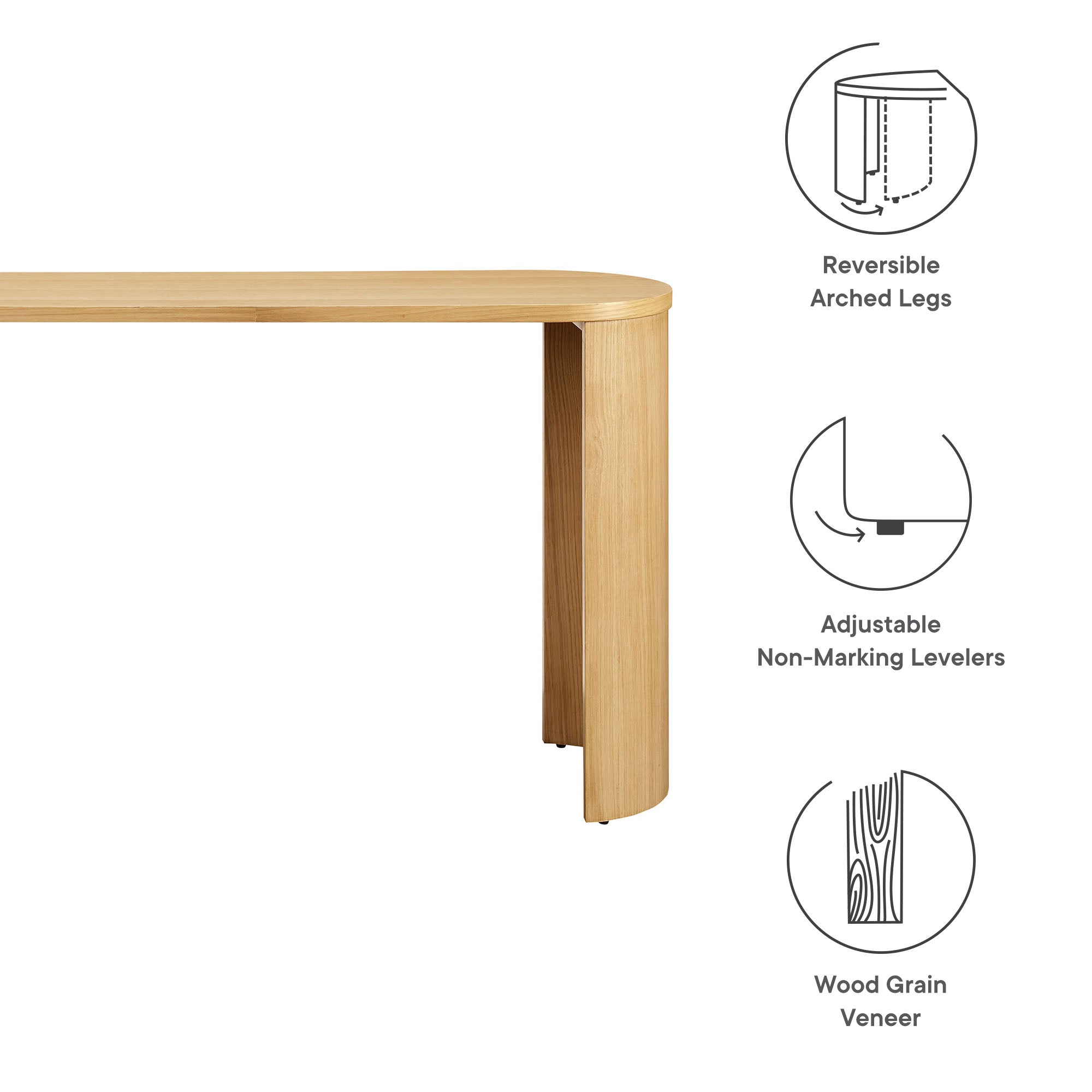 Aspect Oval Wood Entryway Console Table, Oak