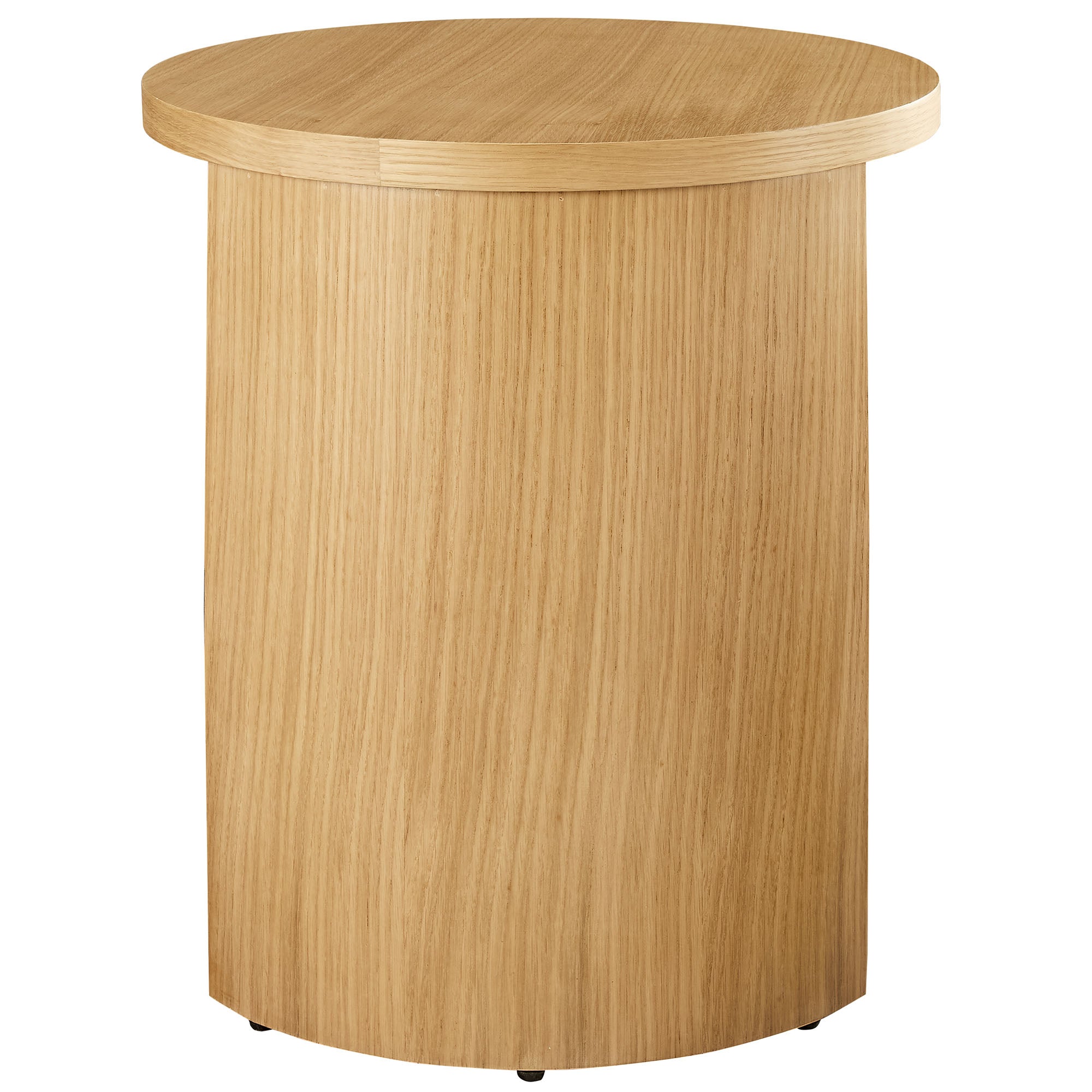 Aspect Round Wood End Table, Oak