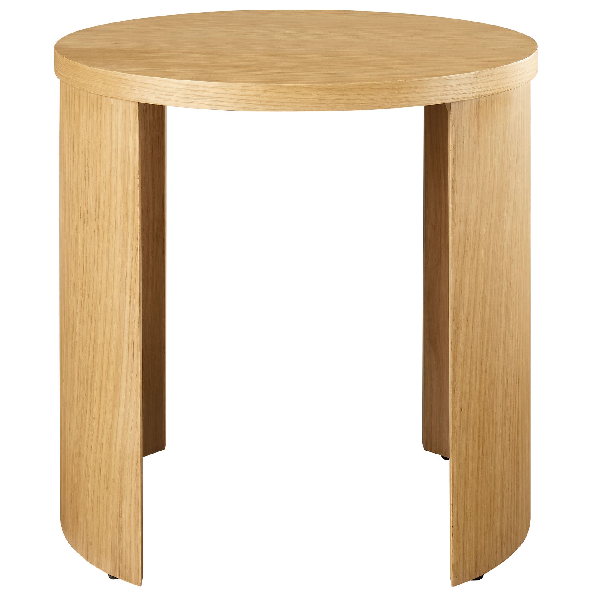 Aspect Round Wood End Table, Oak