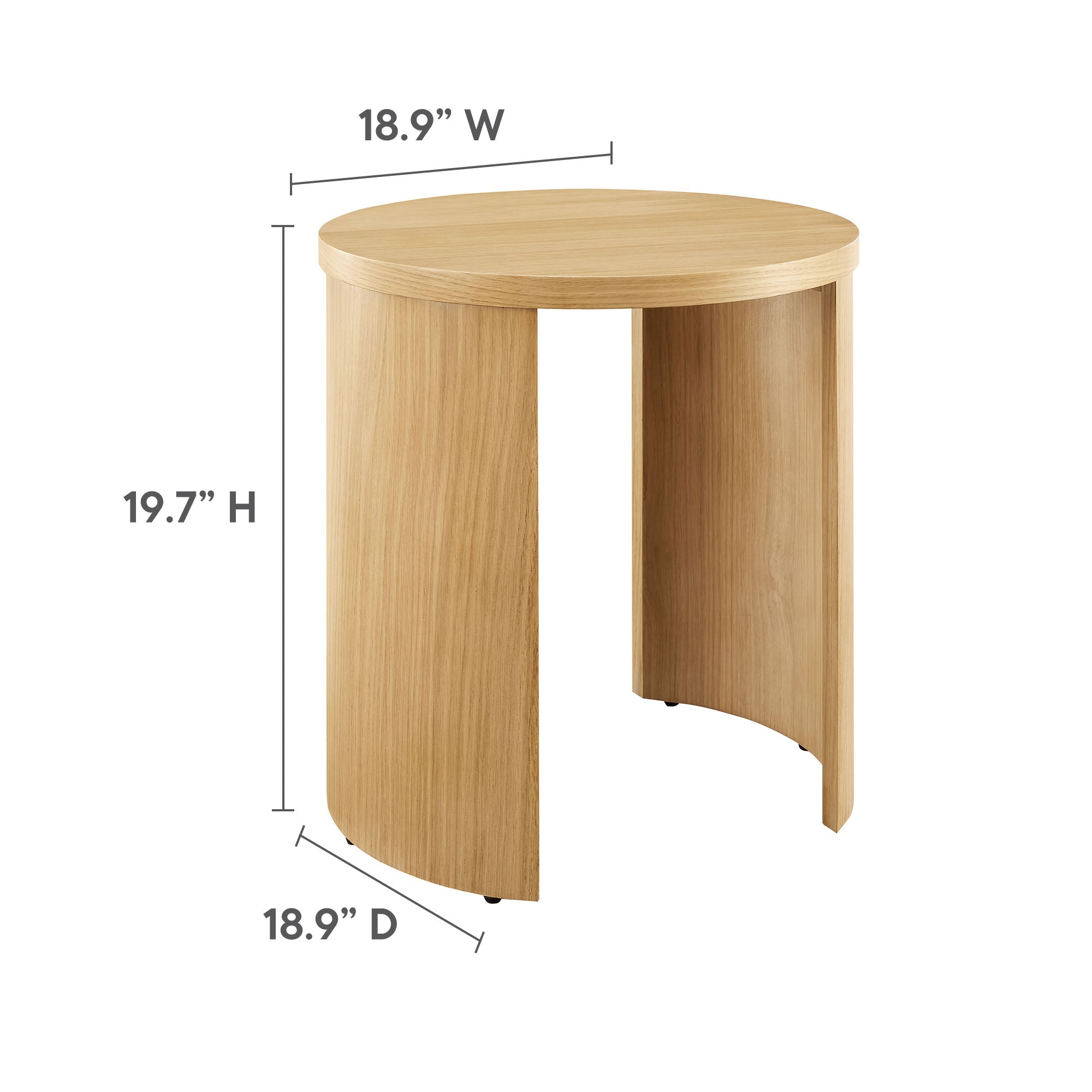 Aspect Round Wood End Table, Oak