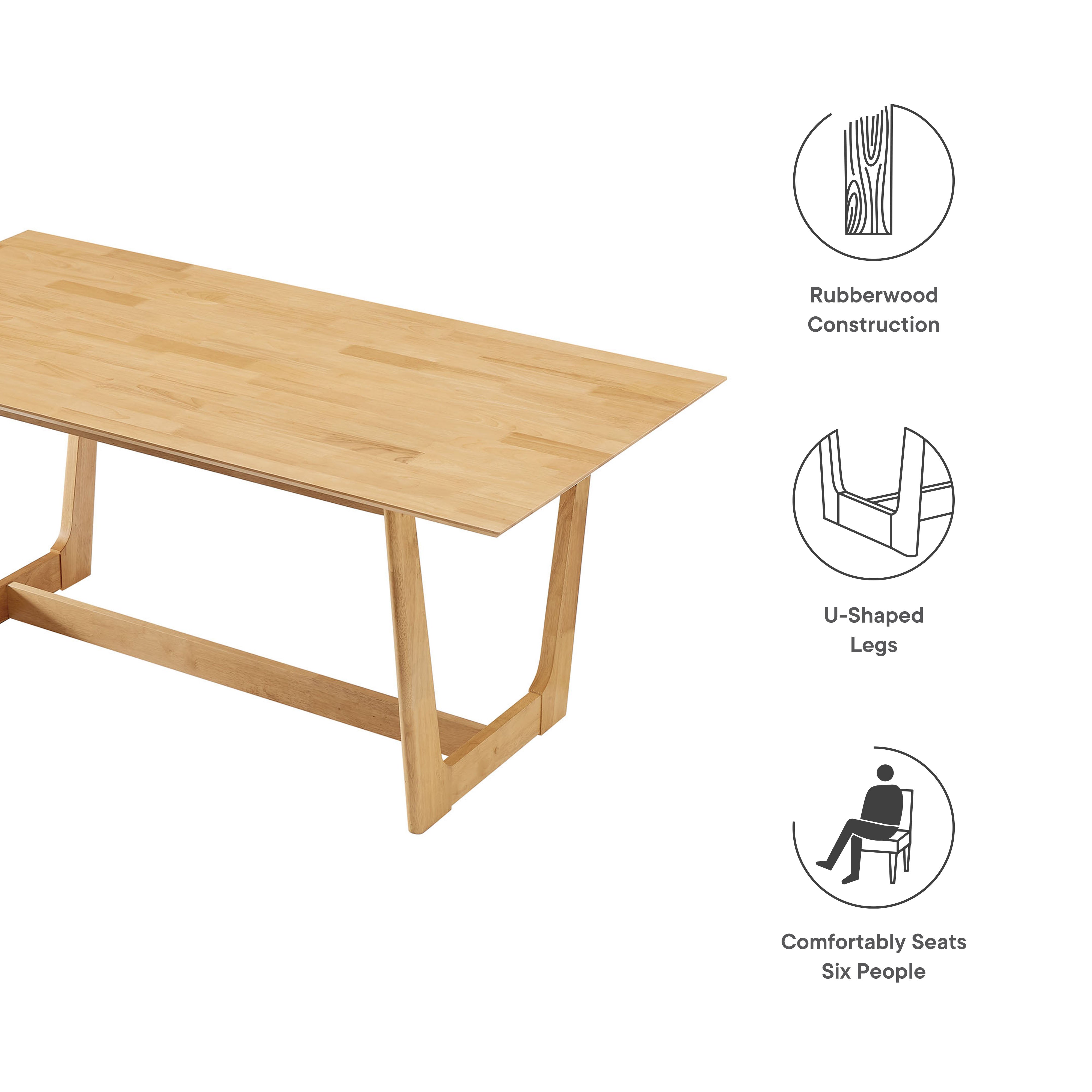 Solara 71" Rectangle Wood Dining Table, Natural