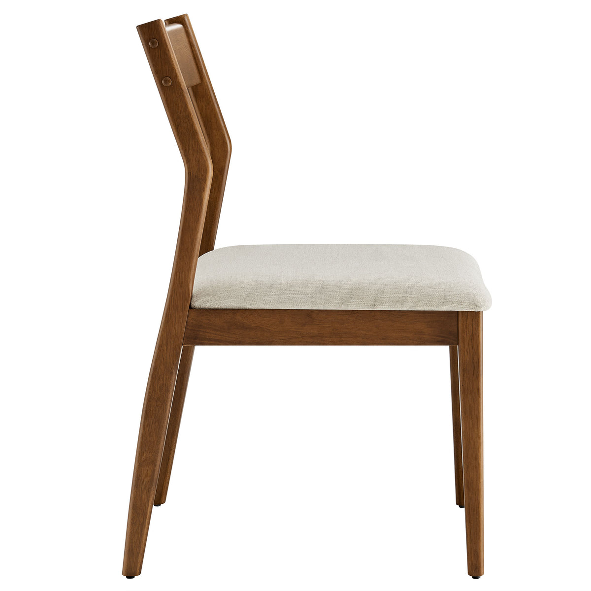 Solara 7-Piece Wood Dining Set with Fabric Upholstered Armchairs, Walnut Heathered Weave Beige