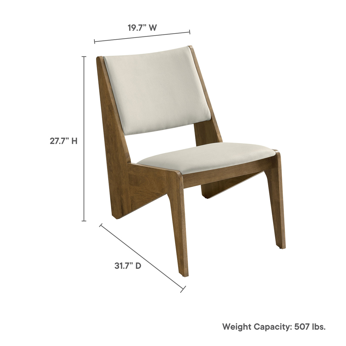 Rylina Vegan Leather Accent Chairs Set of 2, Weathered Oak Stone