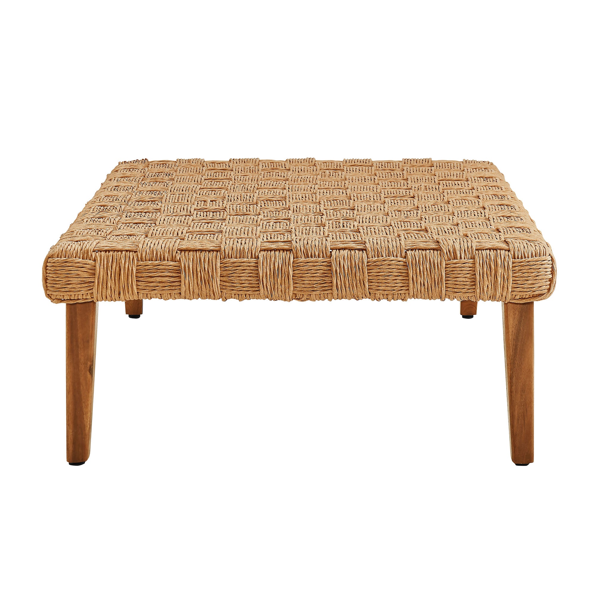 Thames Outdoor Patio Wicker Outdoor Patio Rattan Coffee Table, Natural