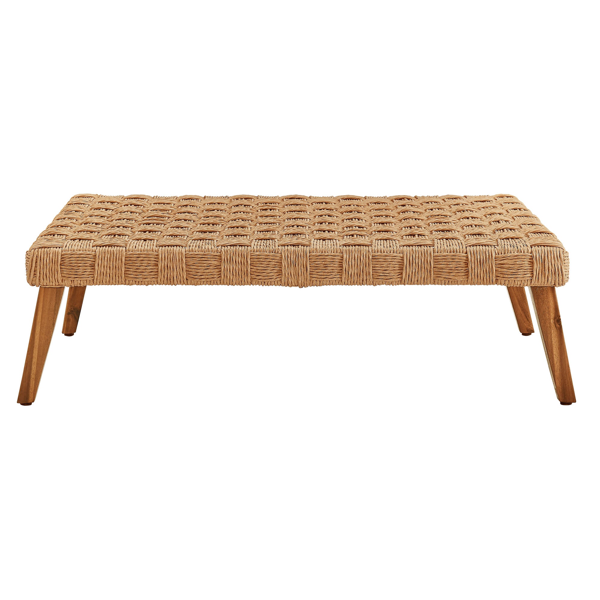 Thames Outdoor Patio Wicker Outdoor Patio Rattan Coffee Table, Natural