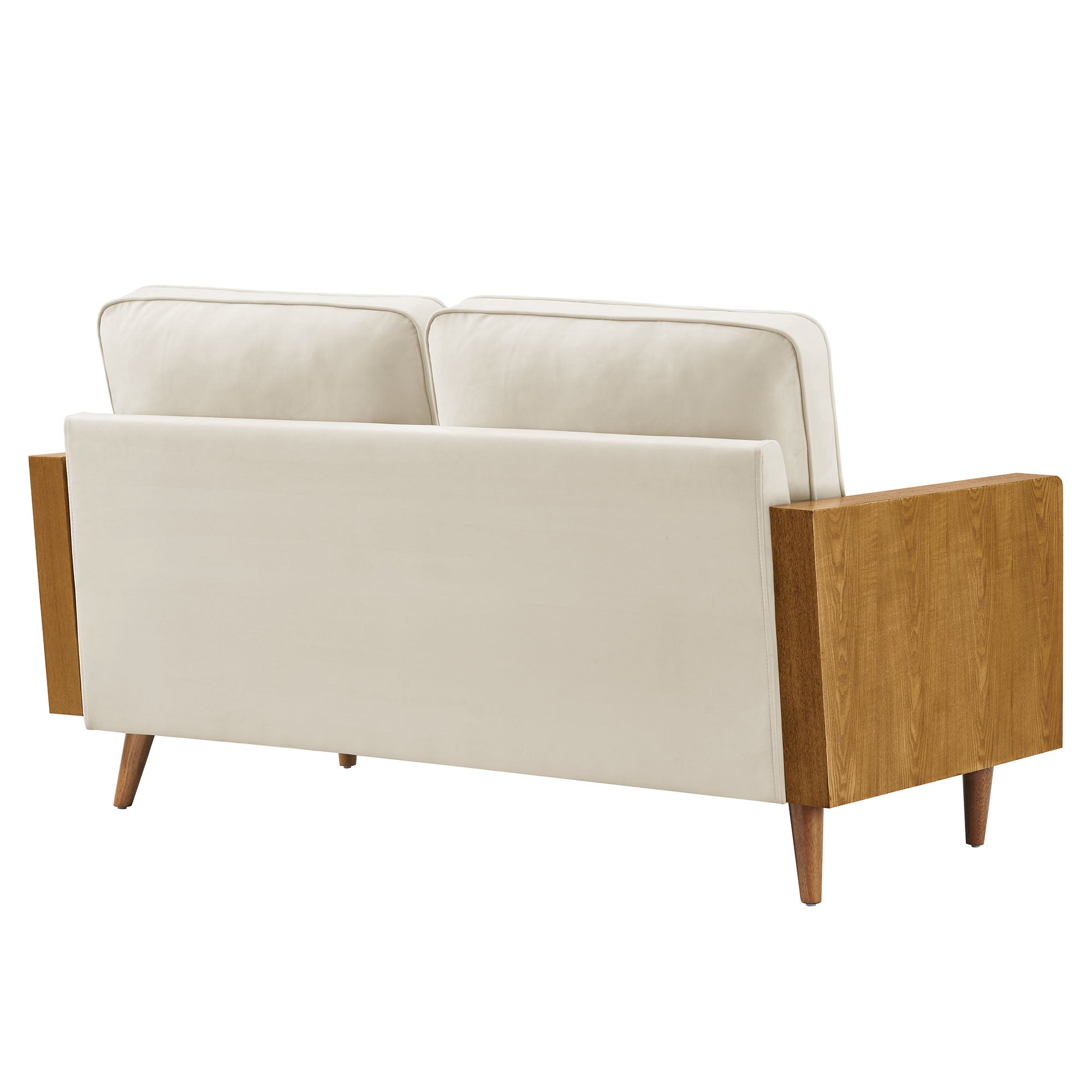 Kellan Performance Velvet Loveseat, Walnut Alabaster