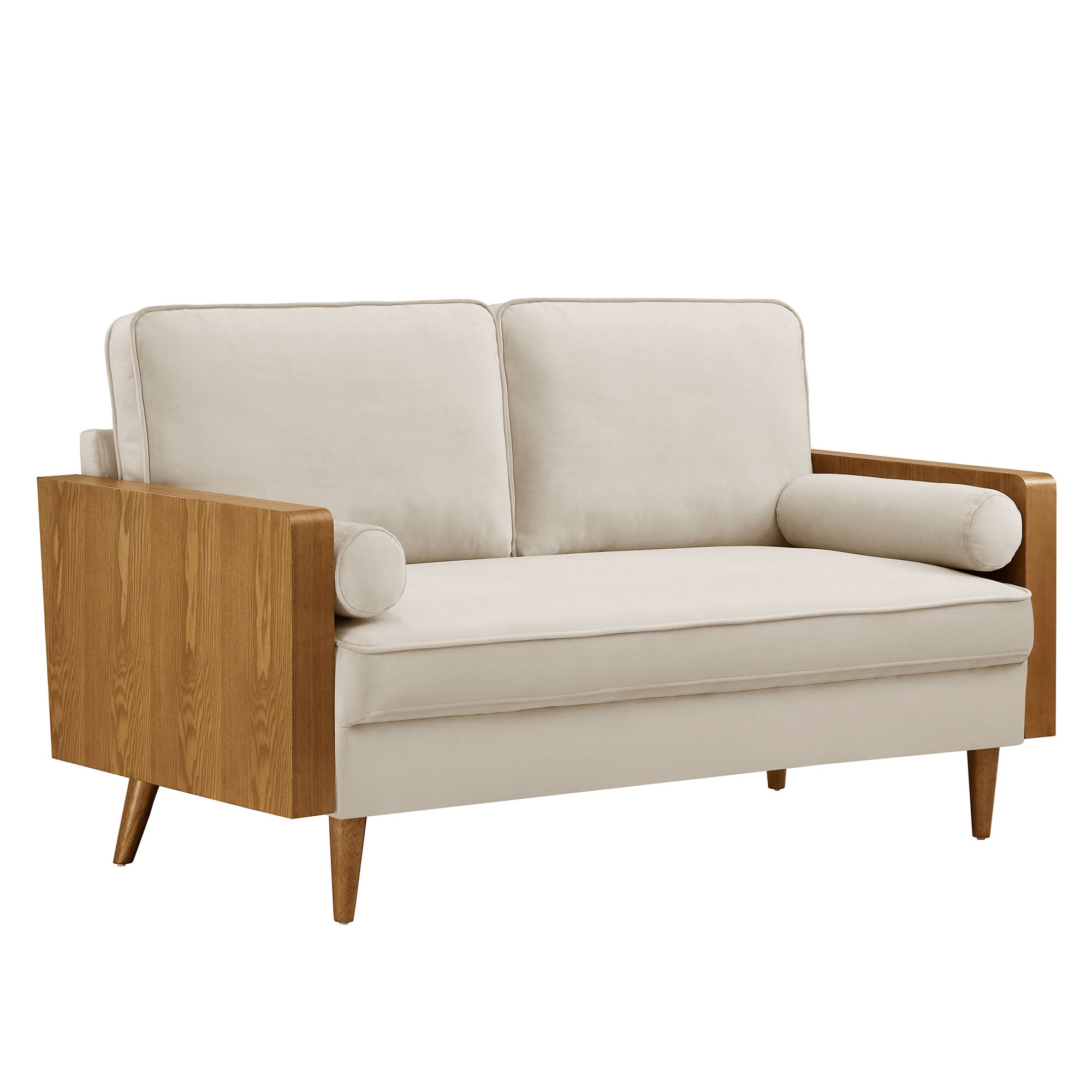 Kellan Performance Velvet Loveseat, Walnut Almond