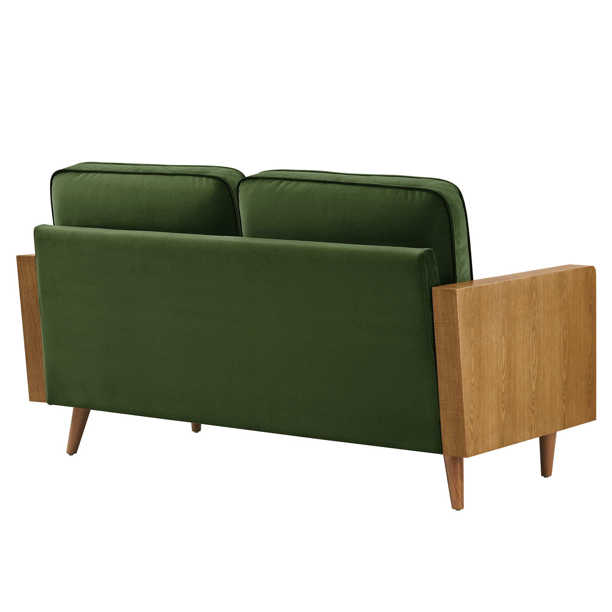 Kellan Performance Velvet Loveseat, Walnut Moss Green