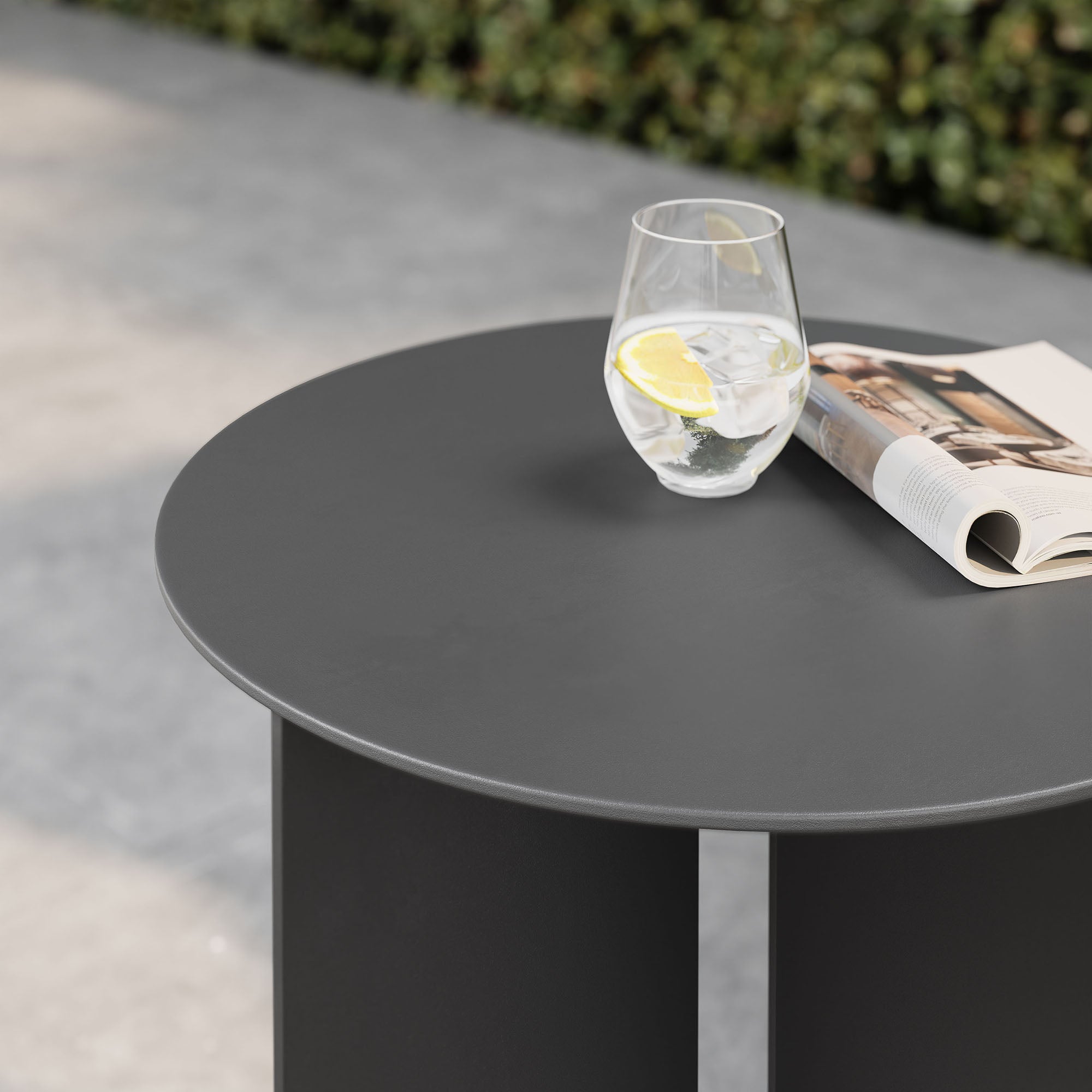Tecton Outdoor Patio Aluminum Side Table, Charcoal